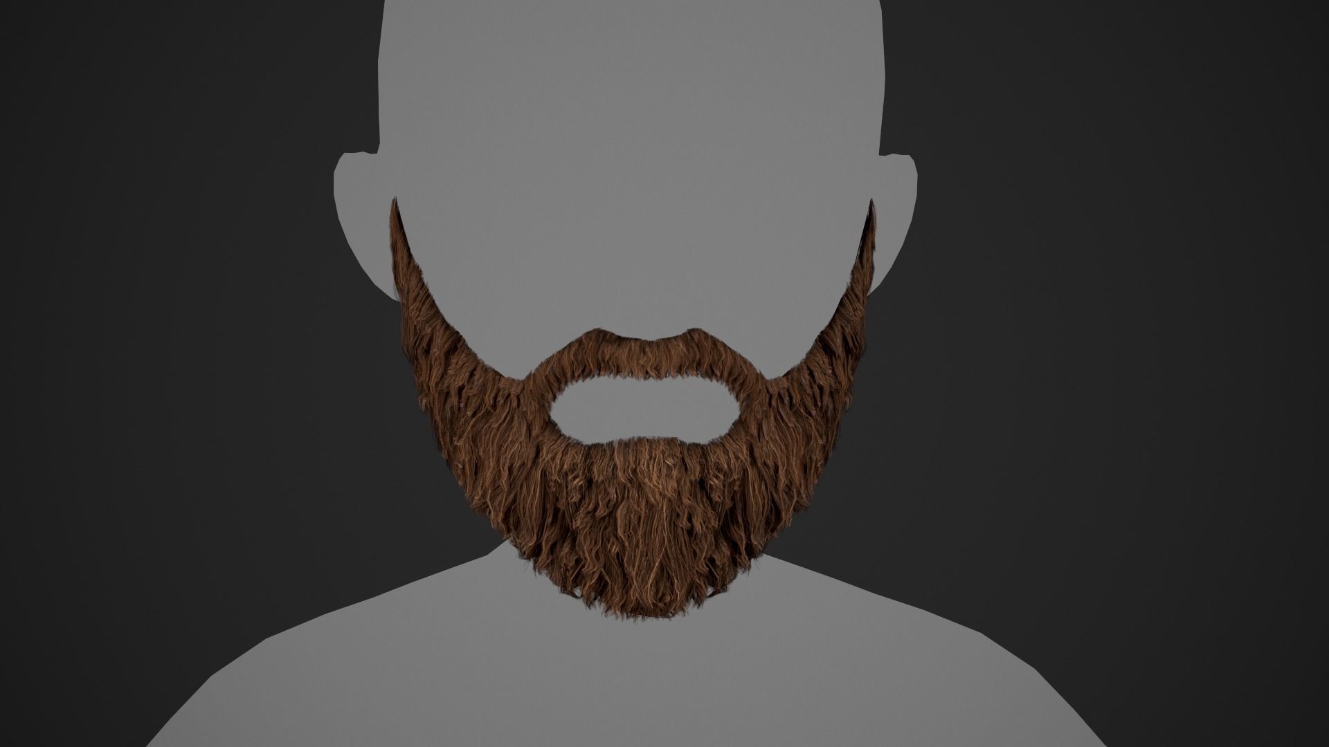 10 Facial Hair Cards Style 3D Model Collection_12