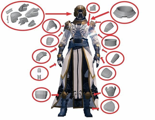 Complete ARMOR  WARLOCK Cosplay Helmet IRON BANNER DESTINY 