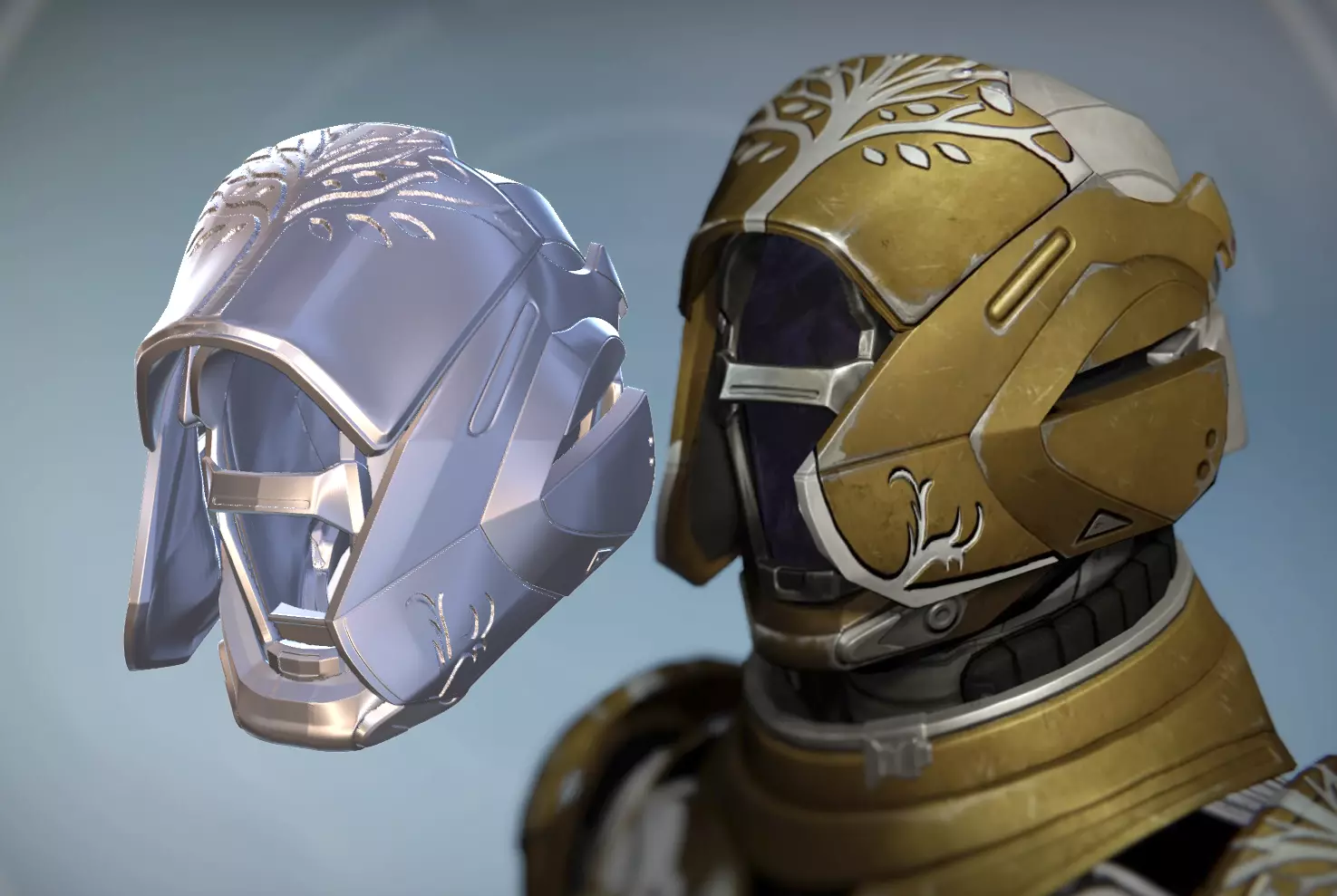 Complete ARMOR  WARLOCK Cosplay Helmet IRON BANNER DESTINY  3D print model_0