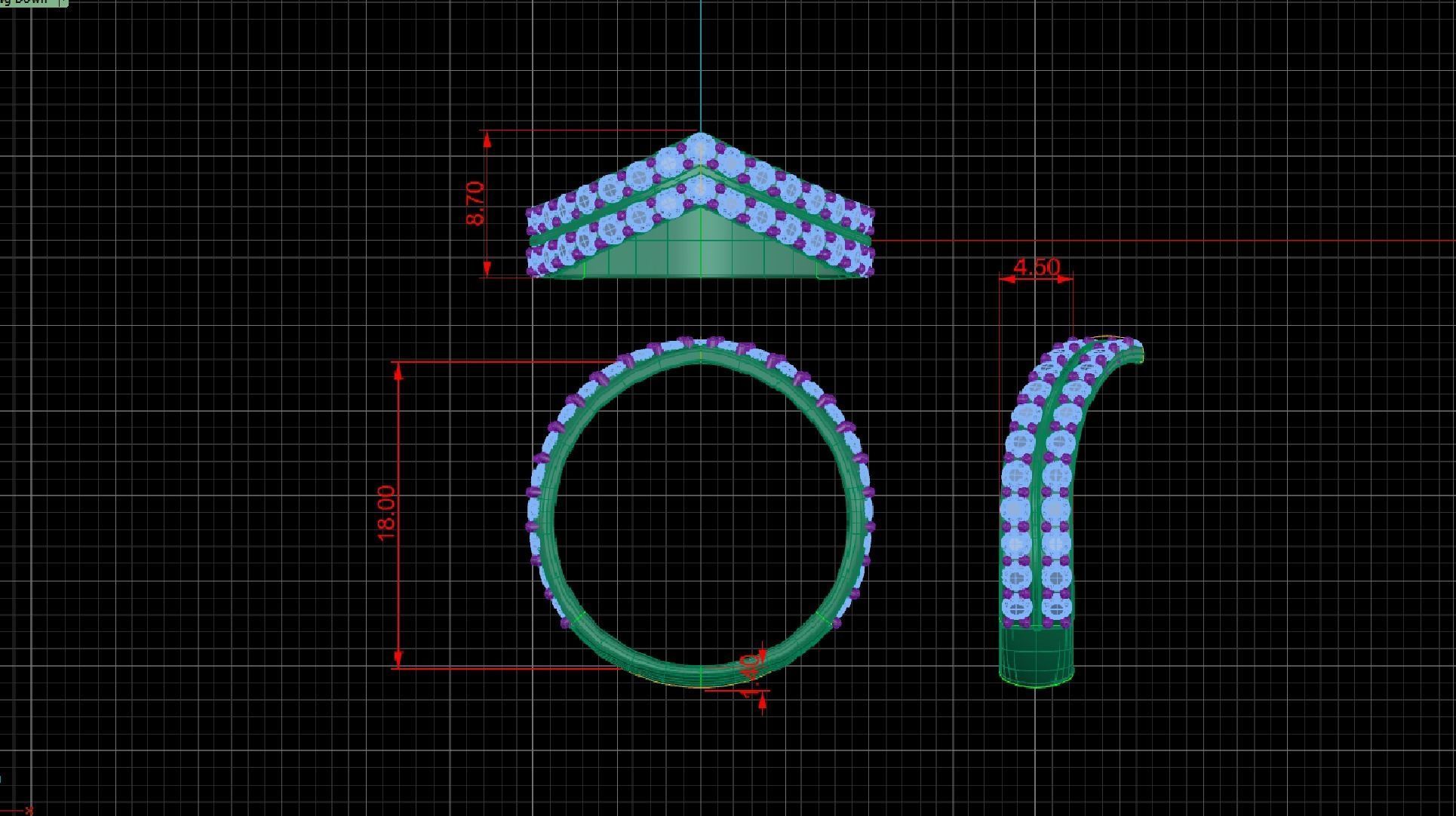 Engagement ring 3D or cnc model print 3D print model_2