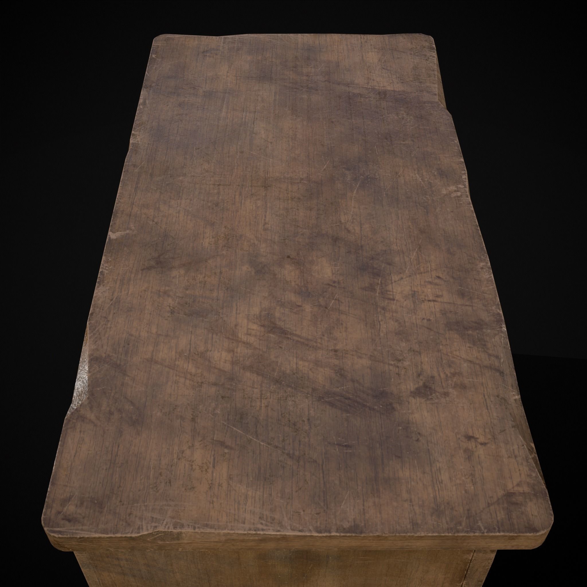 Medieval Antique Small Cabinet Low-poly 3D model_13