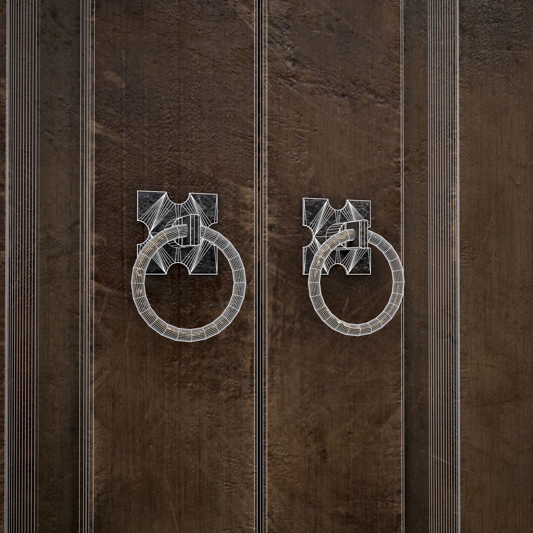 Medieval Antique Small Cabinet Low-poly 3D model_6