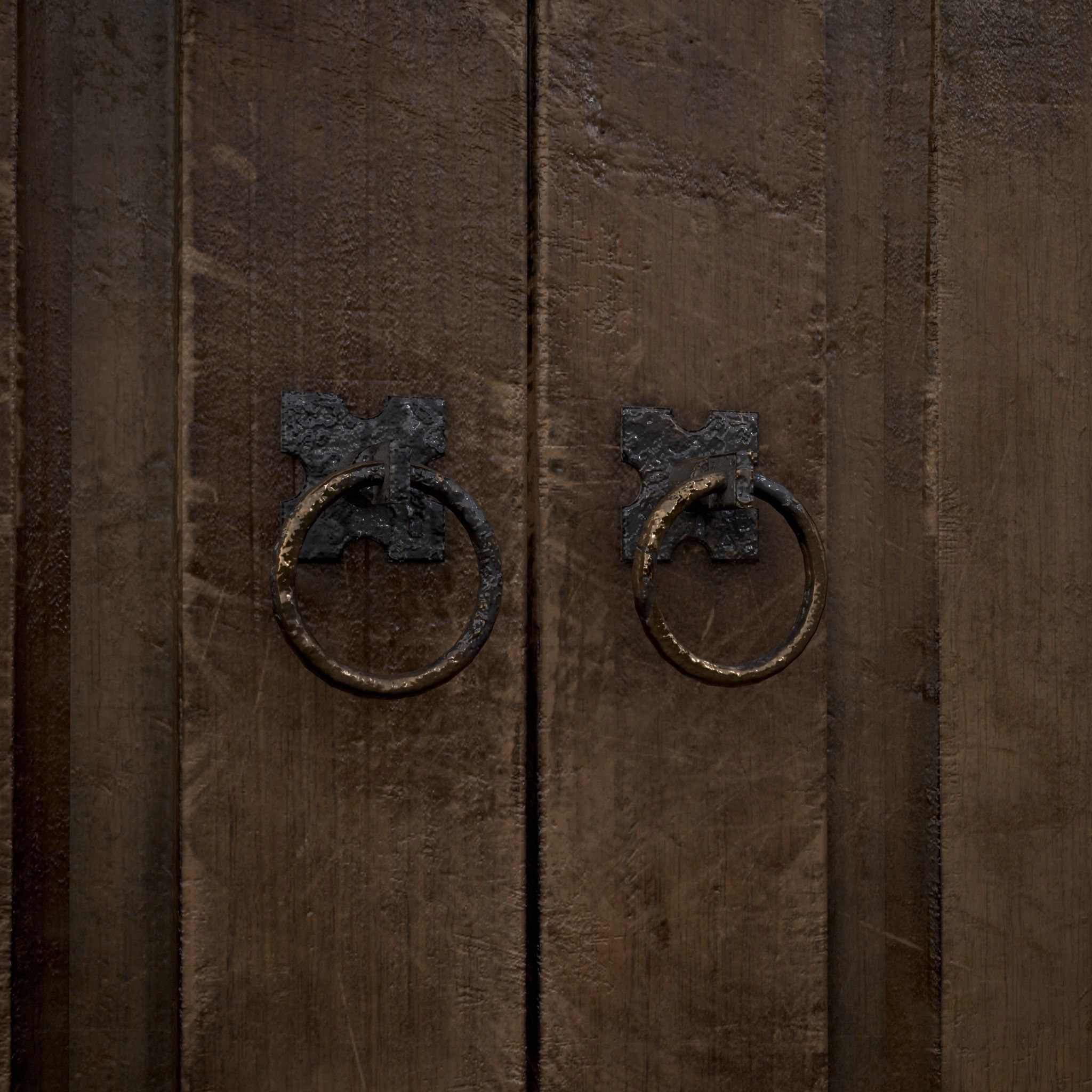 Medieval Antique Small Cabinet Low-poly 3D model_5