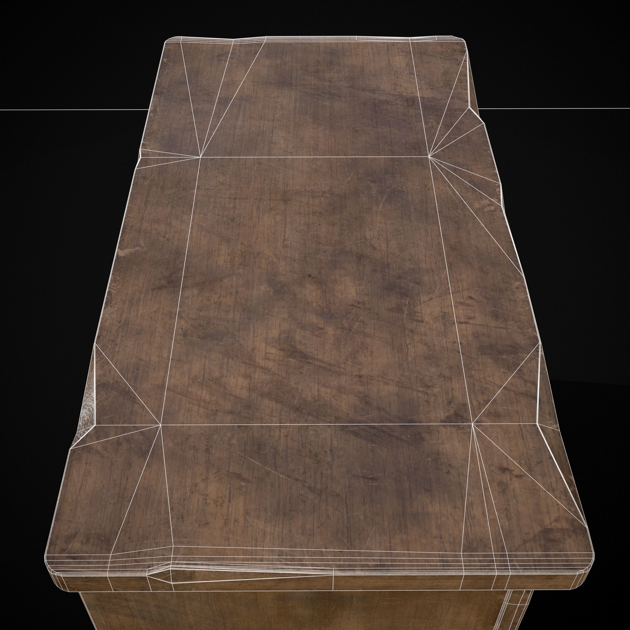 Medieval Antique Small Cabinet Low-poly 3D model_14