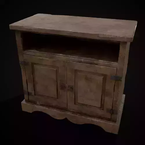 Medieval Antique Small Cabinet Low-poly 3D model