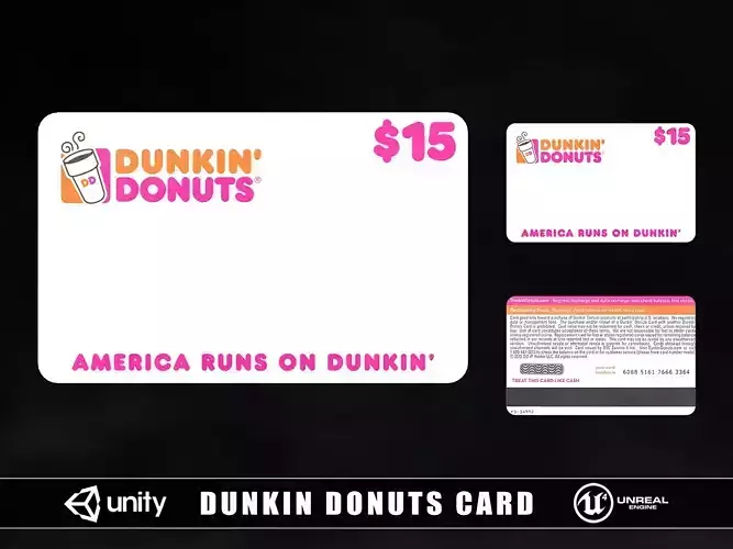 Dunkin Donuts Card Low-poly 3D model