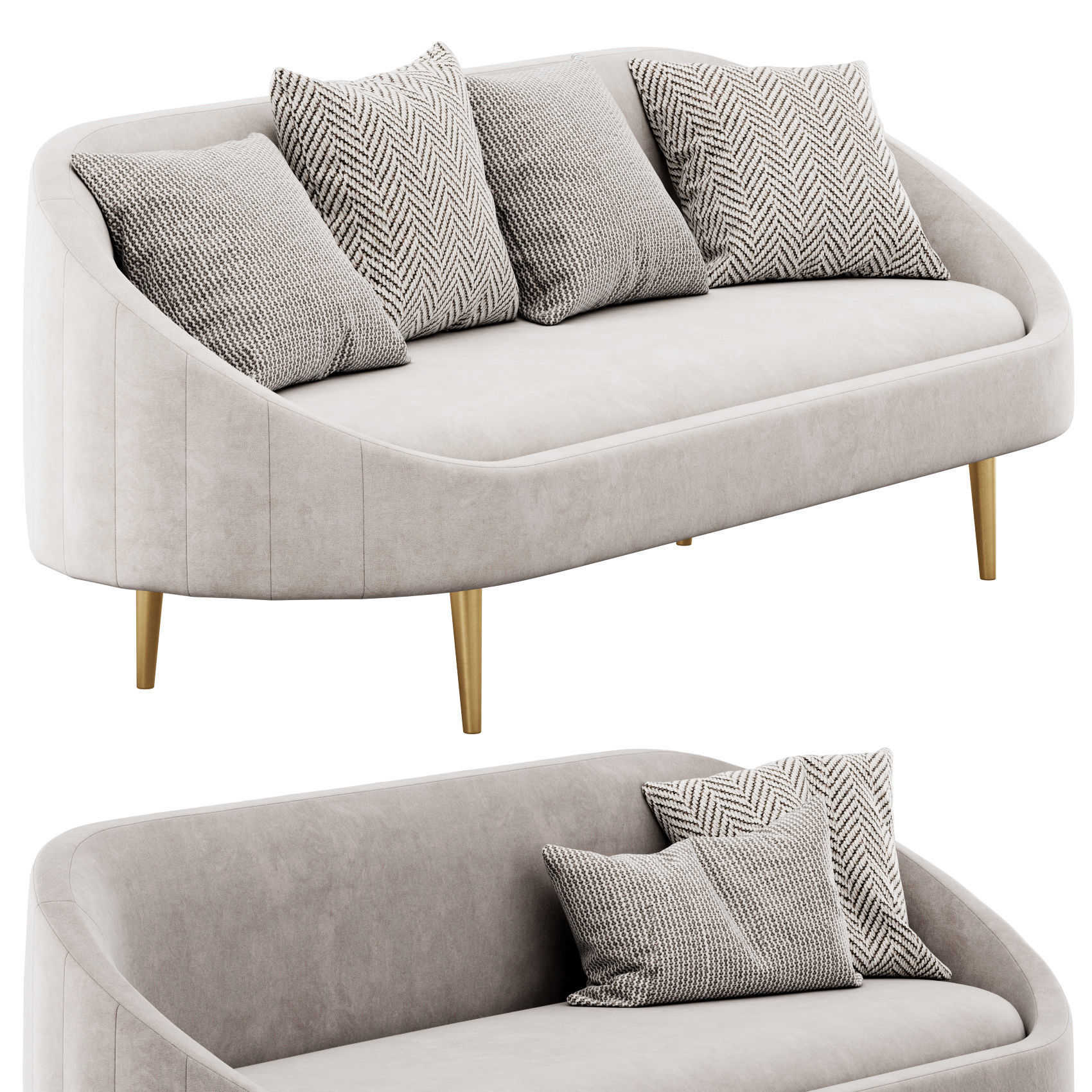 Sublime Curved Sofa by Modway 3D model_3