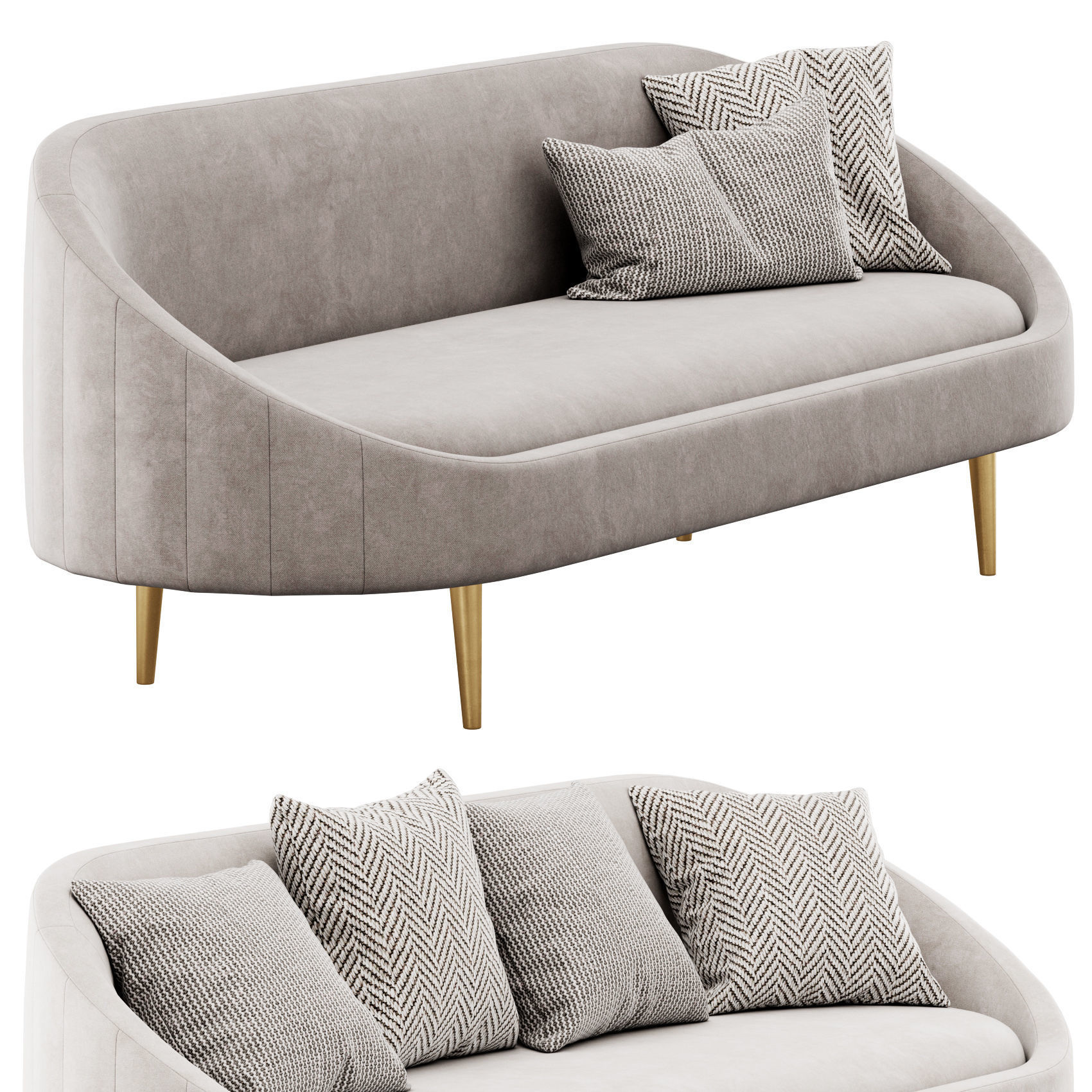 Sublime Curved Sofa by Modway 3D model_2