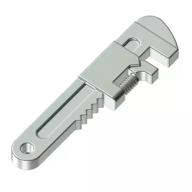 Steel Adjustable Spanner 3D model_0