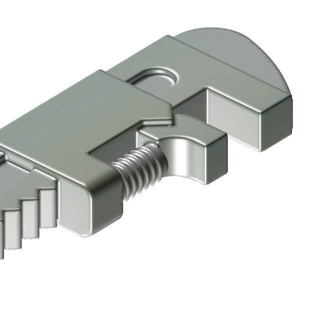 Steel Adjustable Spanner 3D model_4