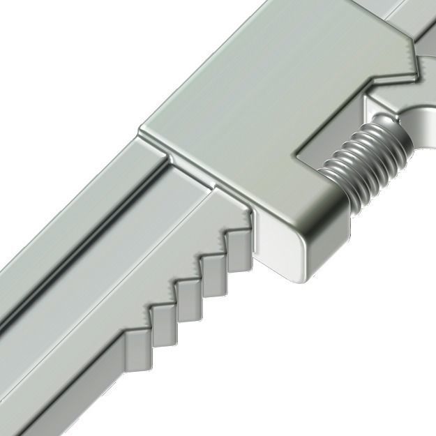 Steel Adjustable Spanner 3D model_3