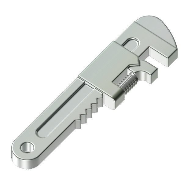Steel Adjustable Spanner 3D model_1