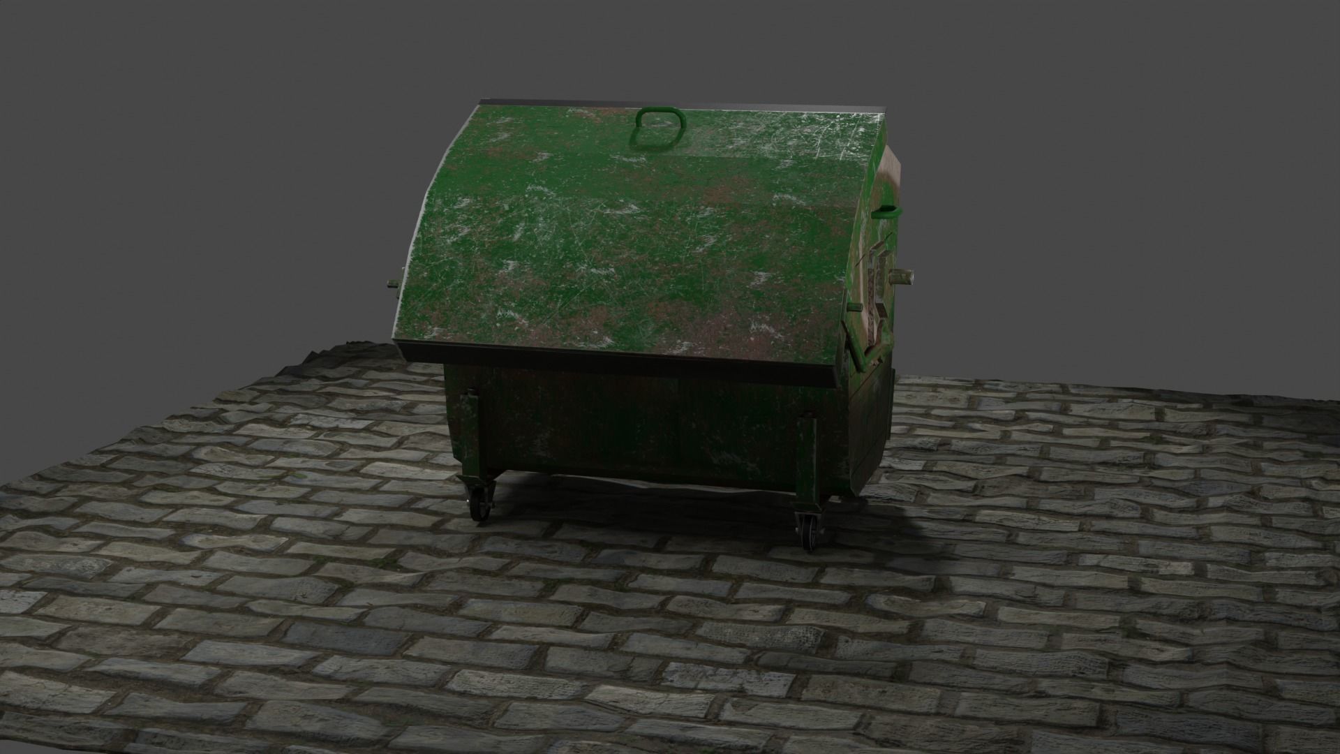 Trash cans and conteiners PBR Low-poly game ready Low-poly 3D model_14