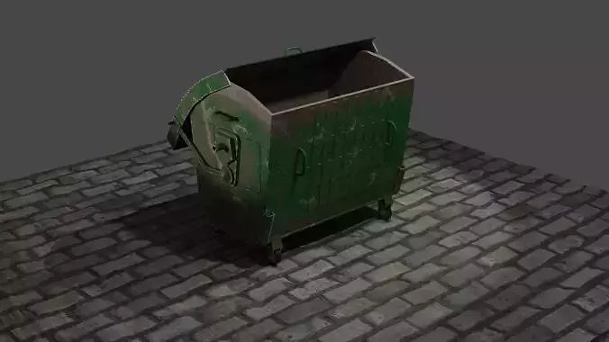 Trash cans and conteiners PBR Low-poly game ready