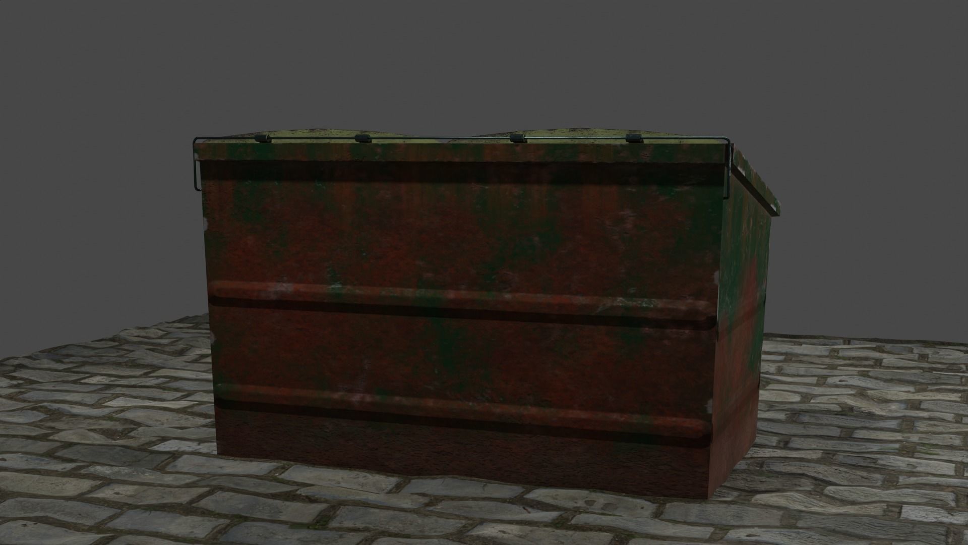 Trash cans and conteiners PBR Low-poly game ready Low-poly 3D model_12