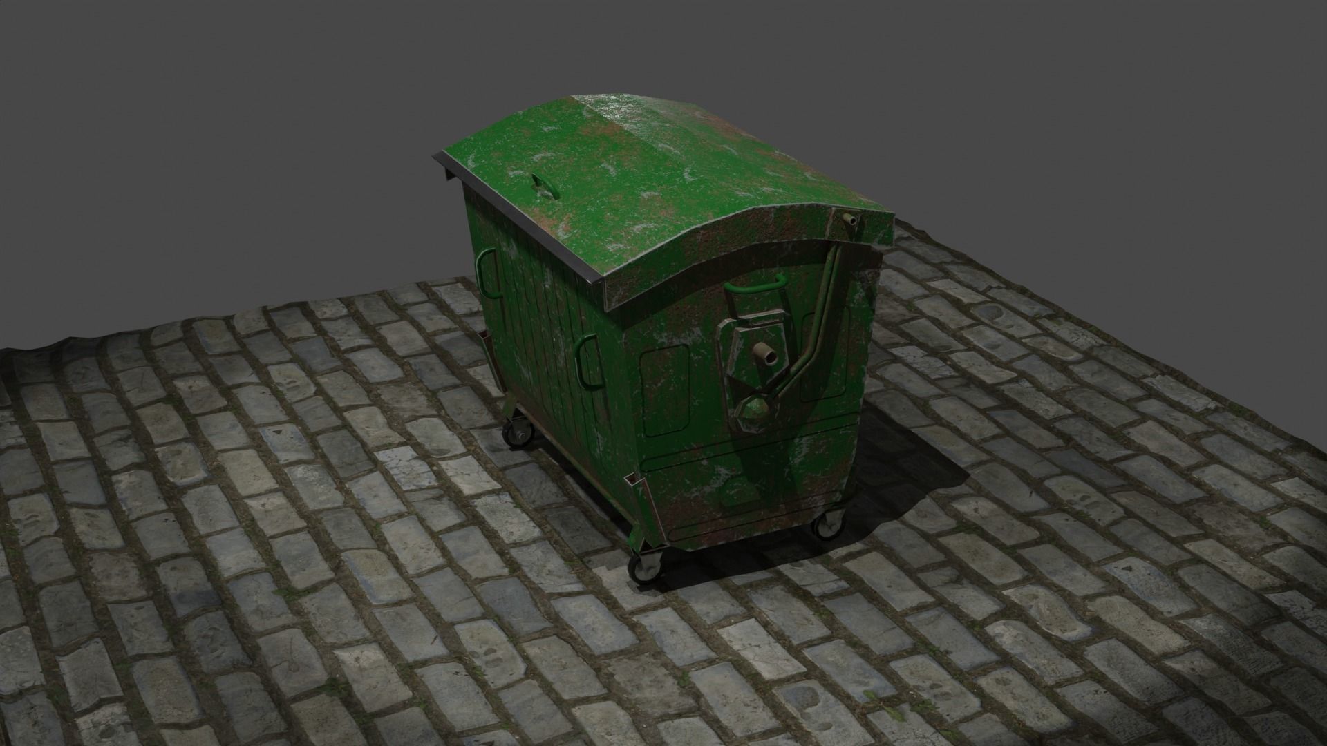 Trash cans and conteiners PBR Low-poly game ready Low-poly 3D model_7