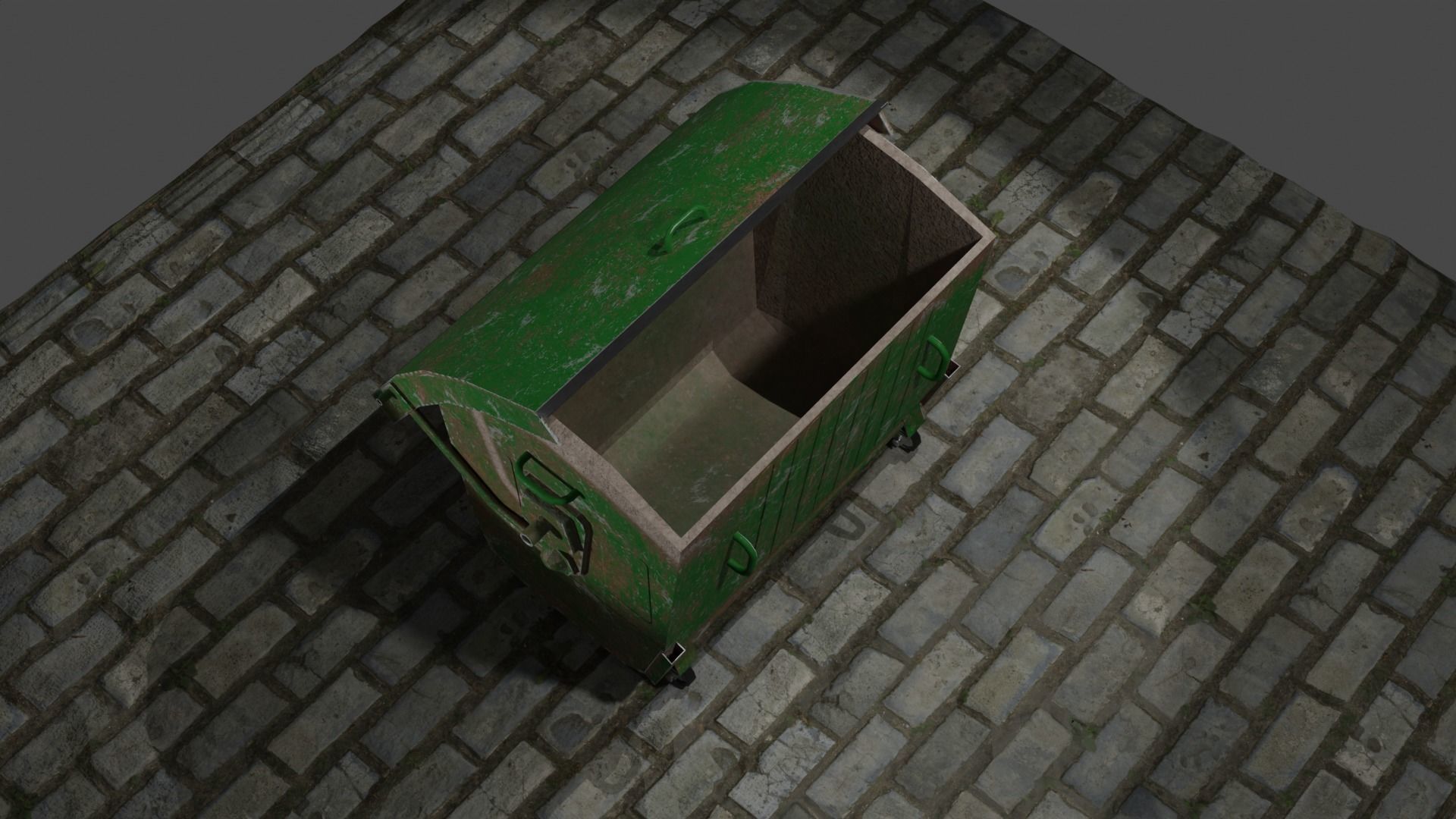 Trash cans and conteiners PBR Low-poly game ready Low-poly 3D model_13