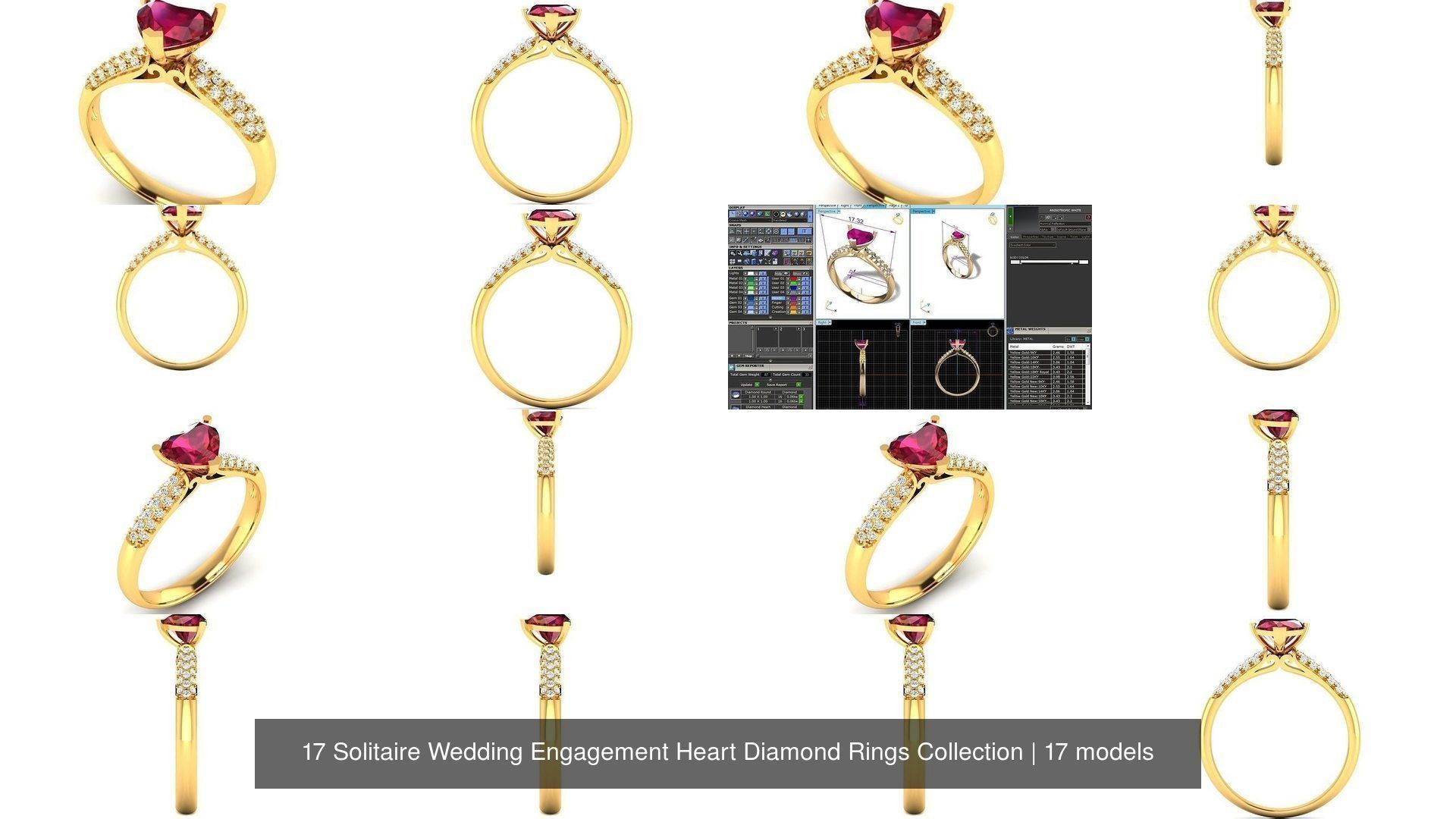 17 Solitaire Wedding Engagement Heart Diamond Rings Collection _3