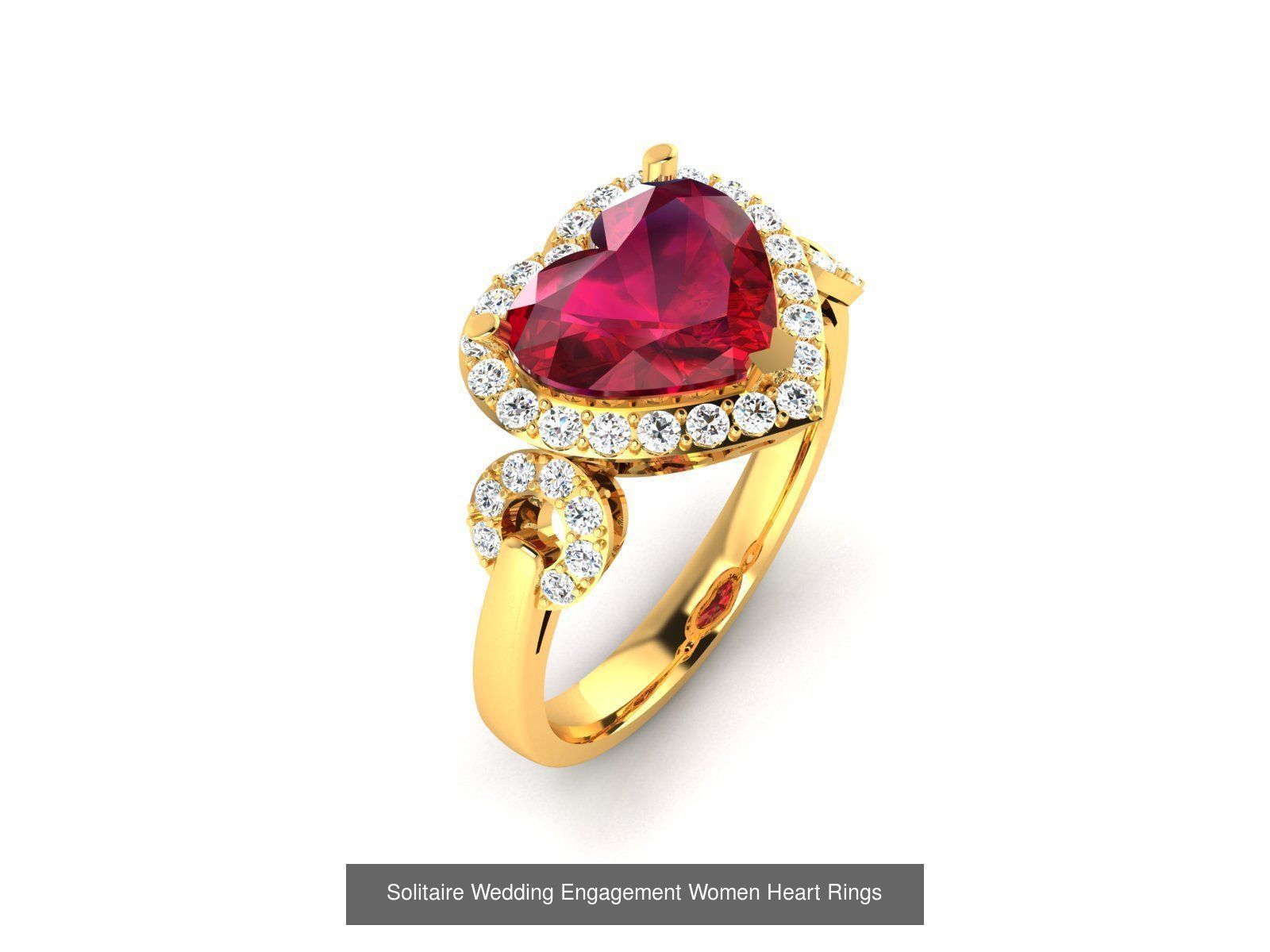 17 Solitaire Wedding Engagement Heart Diamond Rings Collection _15