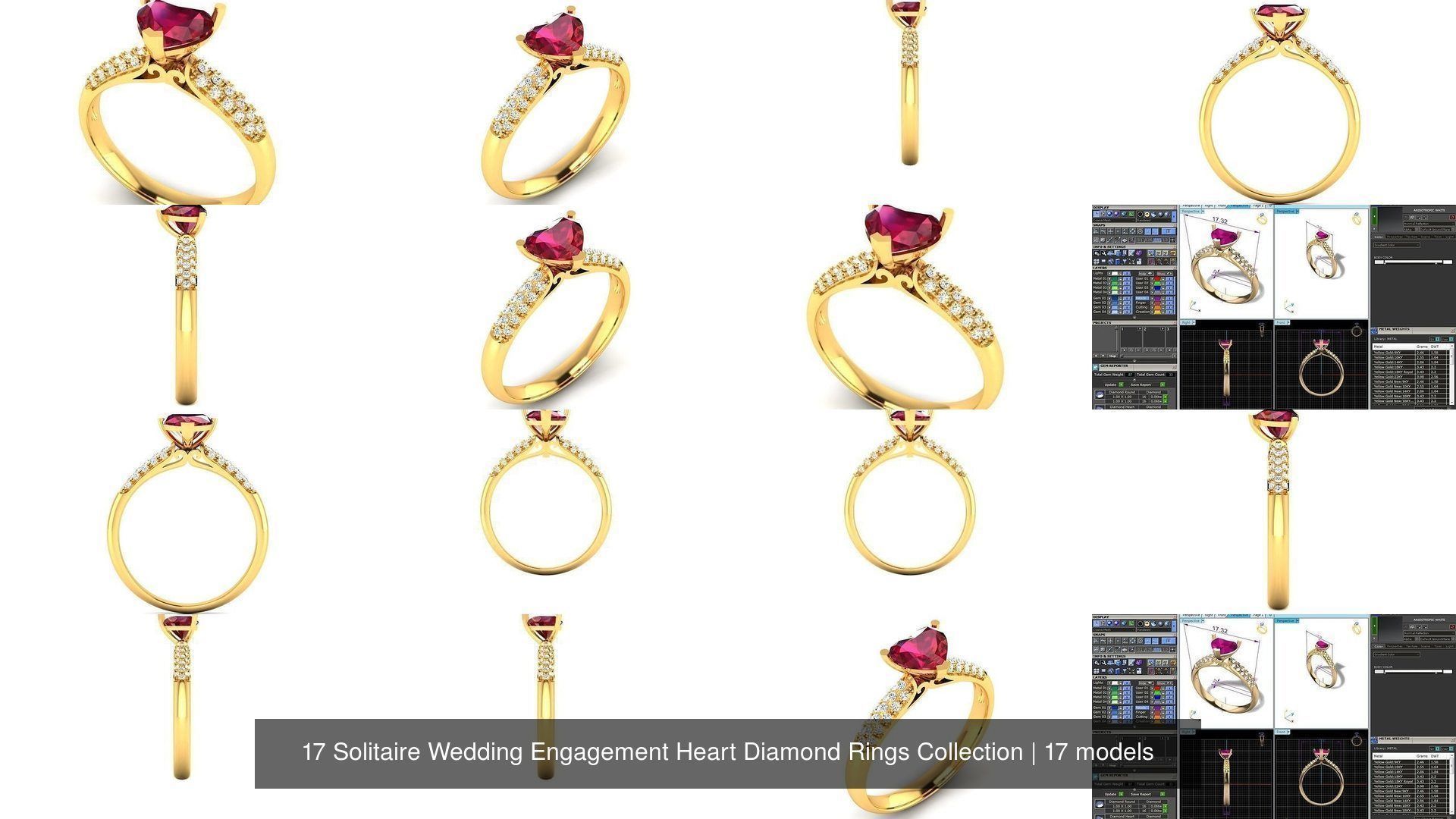 17 Solitaire Wedding Engagement Heart Diamond Rings Collection _2
