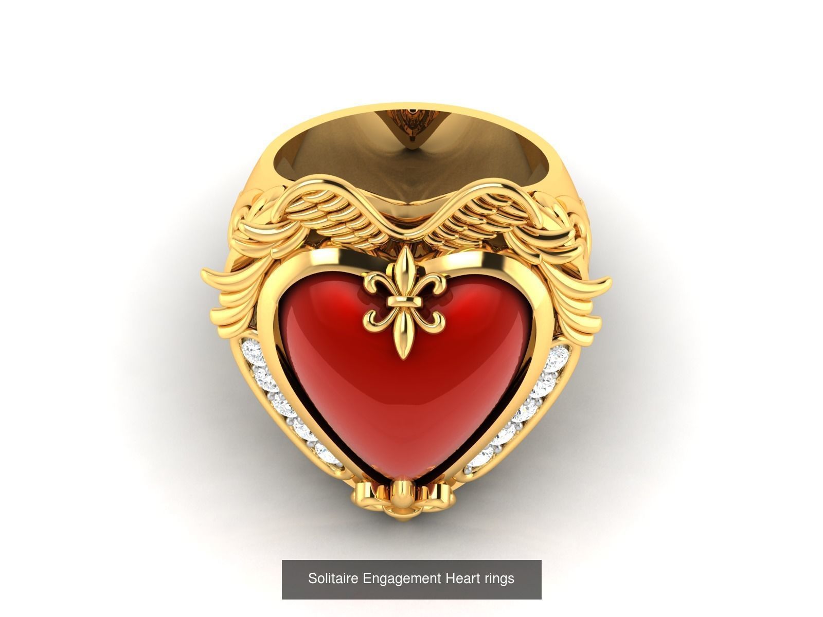 17 Solitaire Wedding Engagement Heart Diamond Rings Collection _12