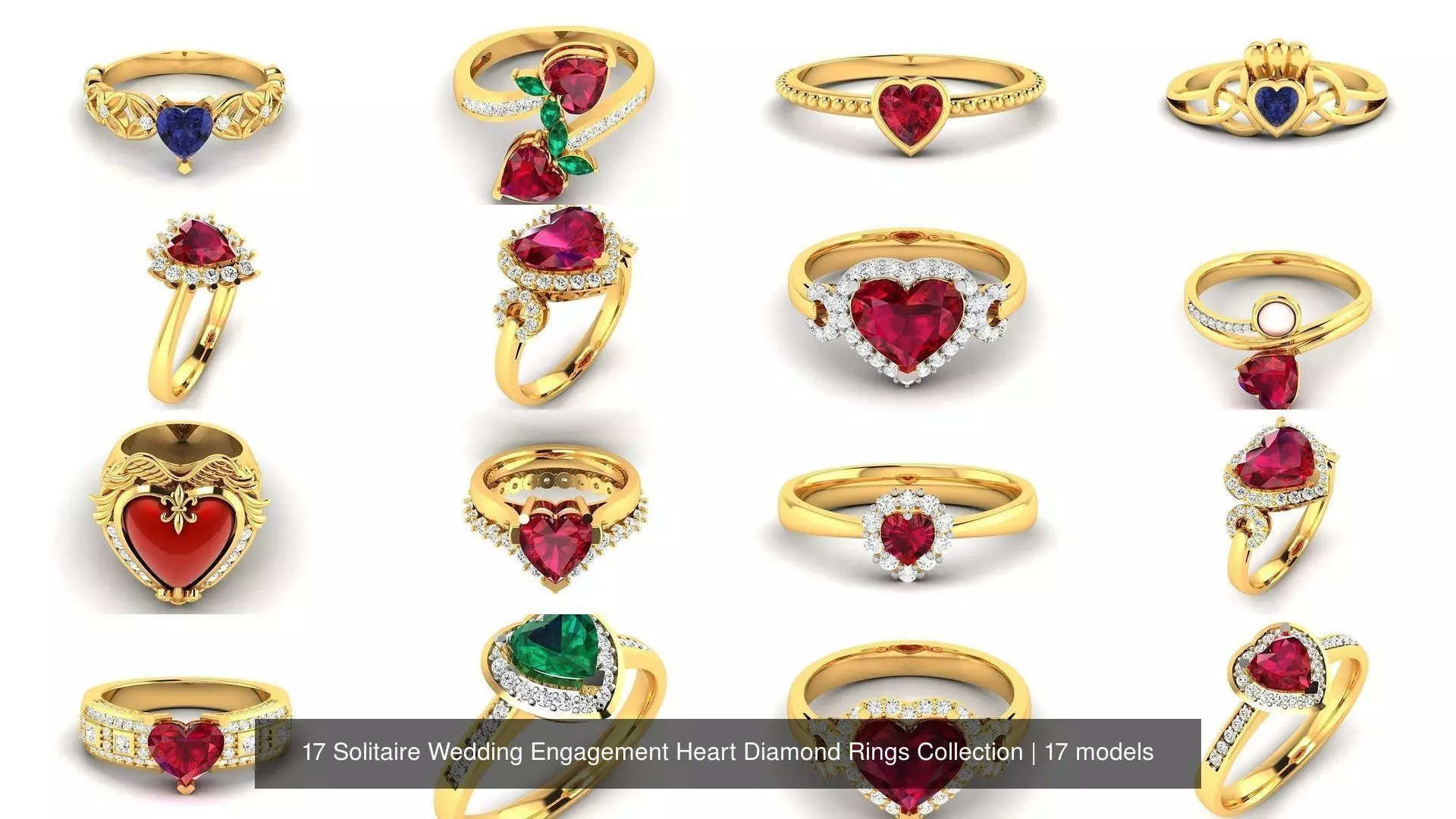 17 Solitaire Wedding Engagement Heart Diamond Rings Collection _0