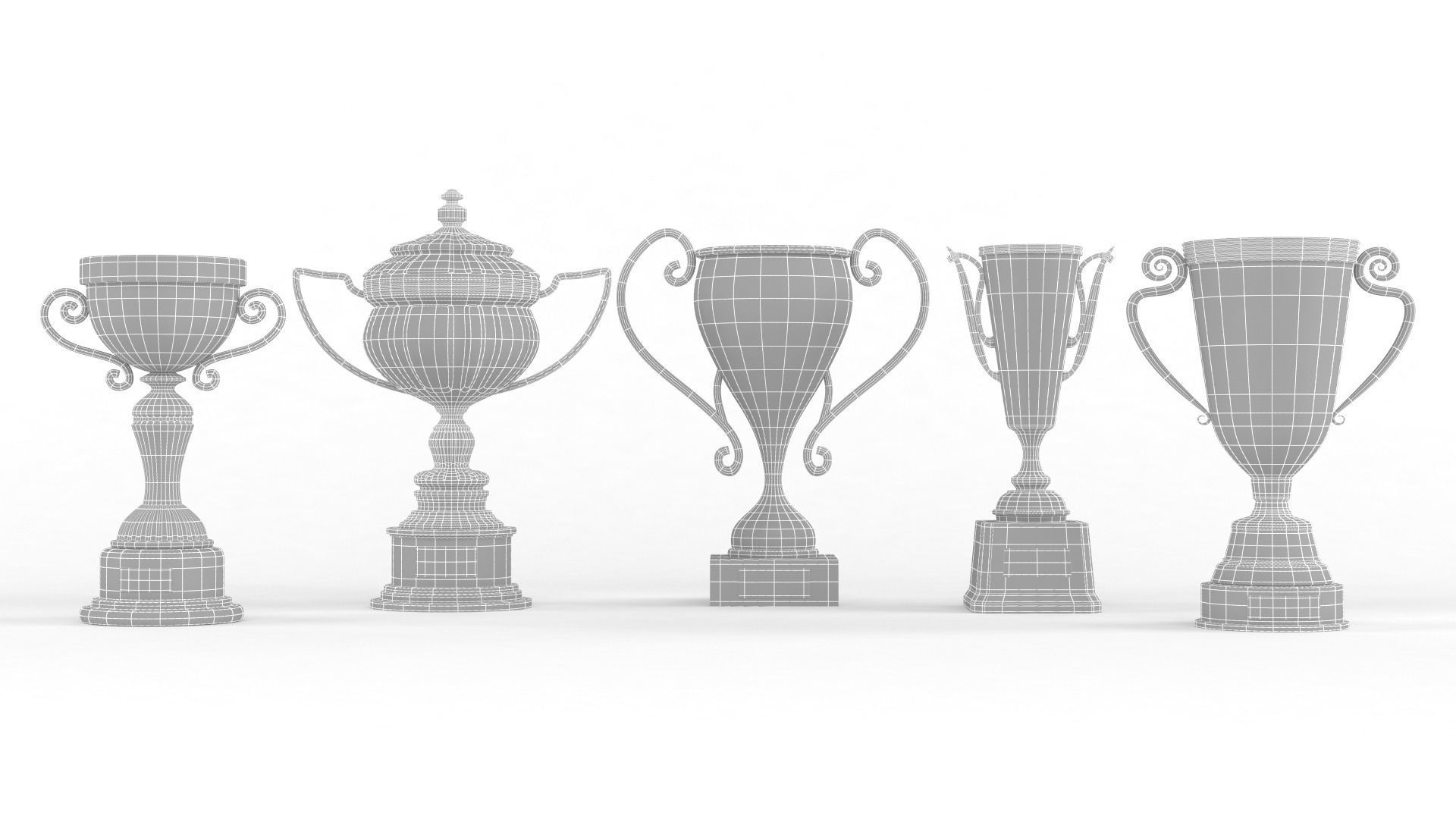 Trophy Cups Collection 3D model_11