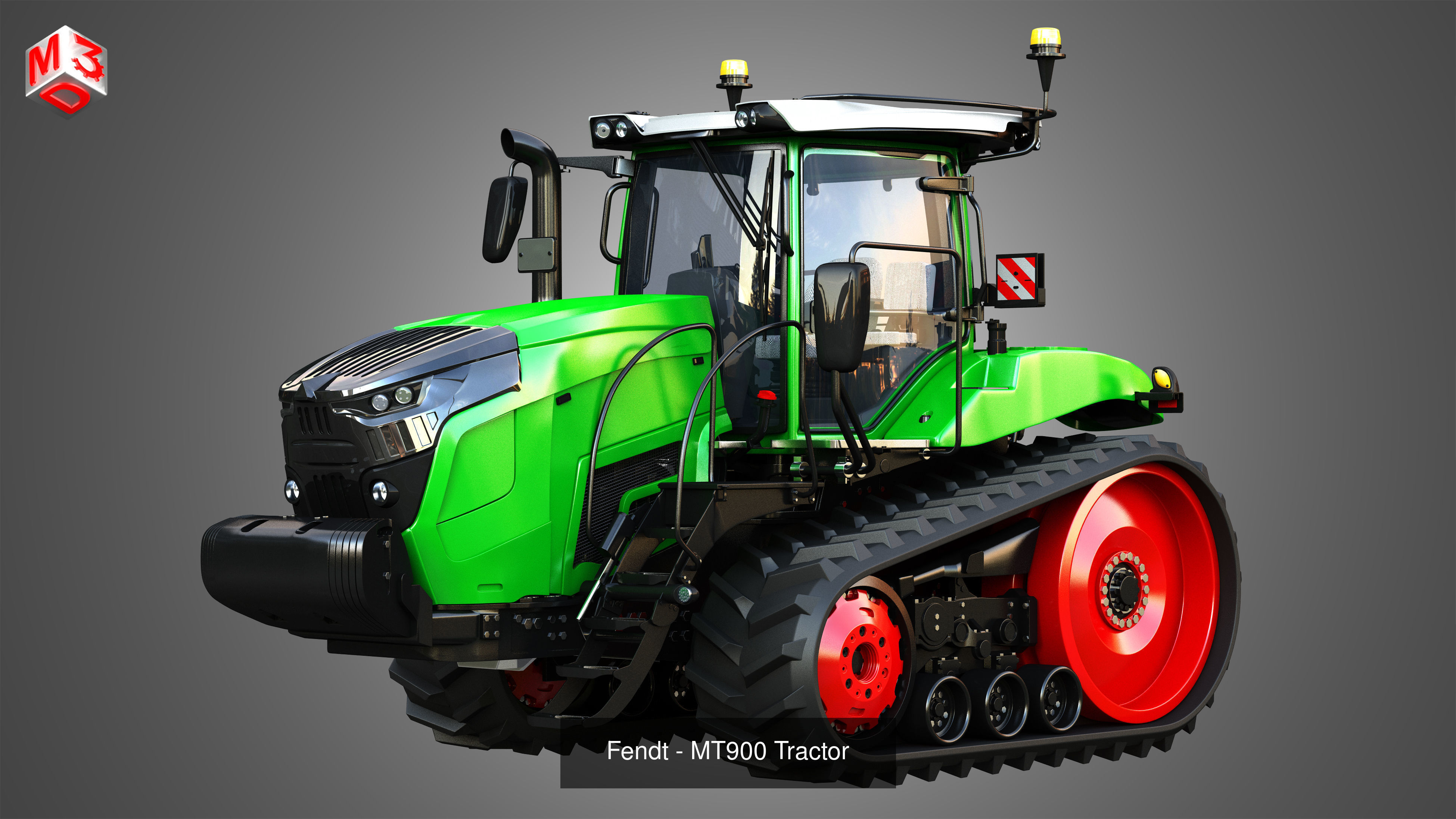 Fendt - MT900 Tractor with Drakkar 6600 Trailer 3D Model Collection_8