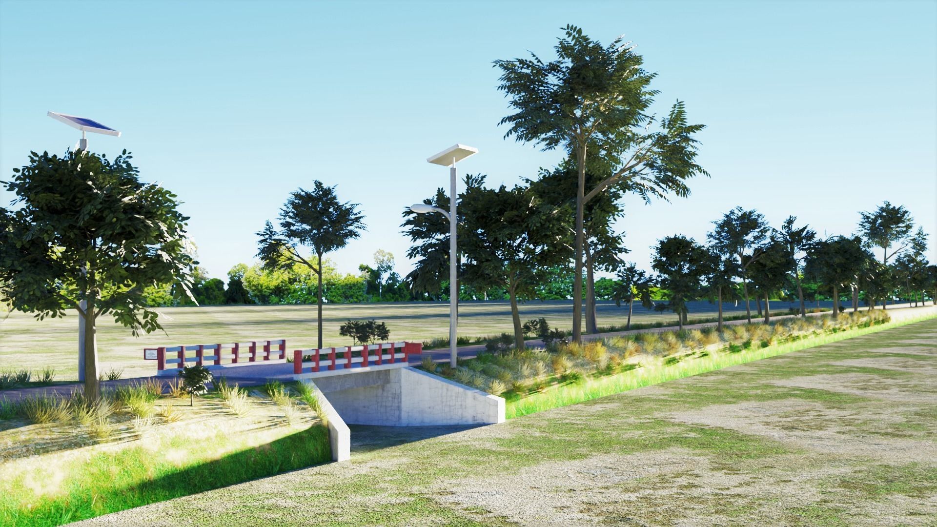 Small Bridge with Road 3D model_8