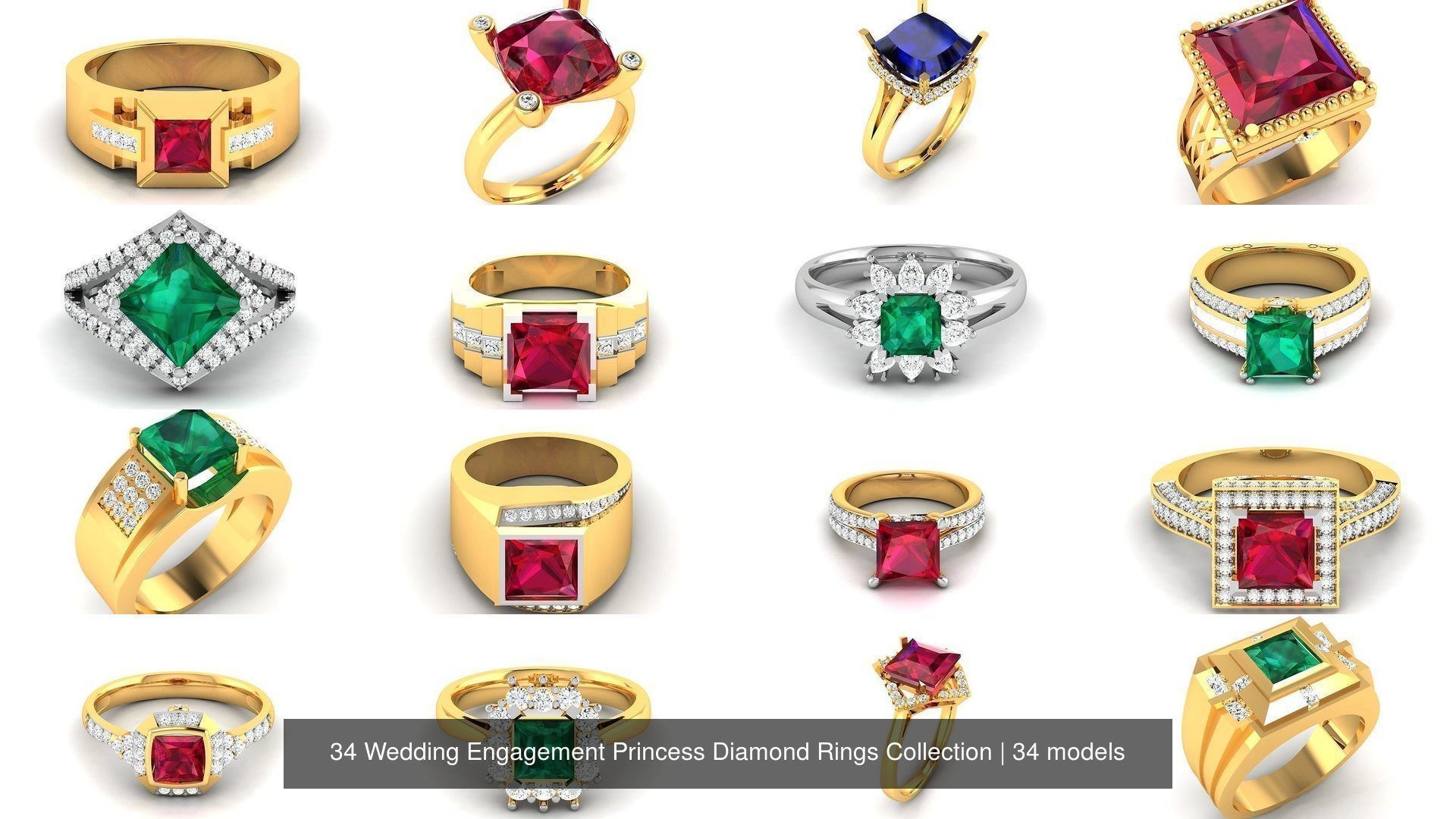 34 Wedding Engagement Princess Diamond Rings Collection _2