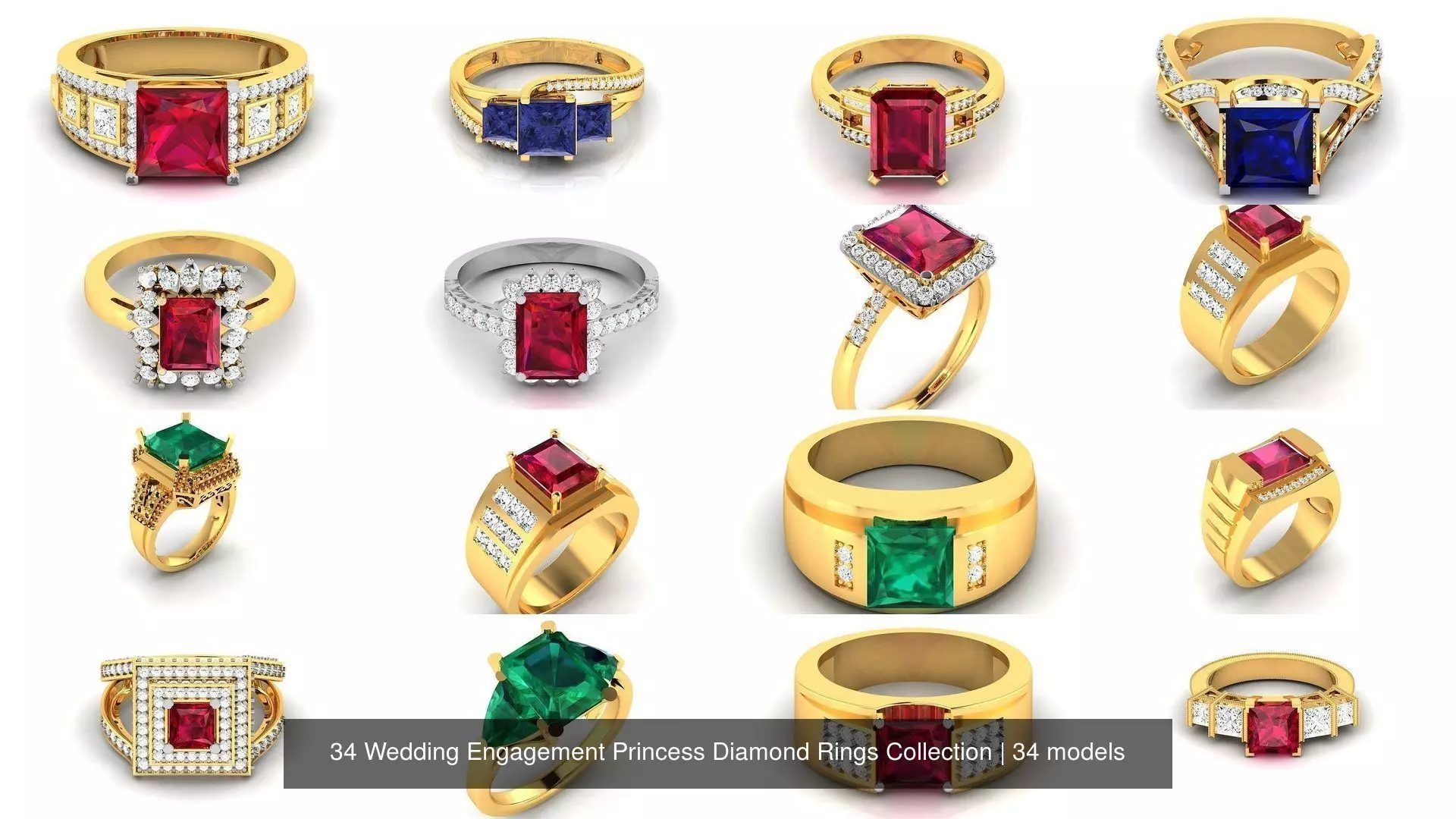 34 Wedding Engagement Princess Diamond Rings Collection _1
