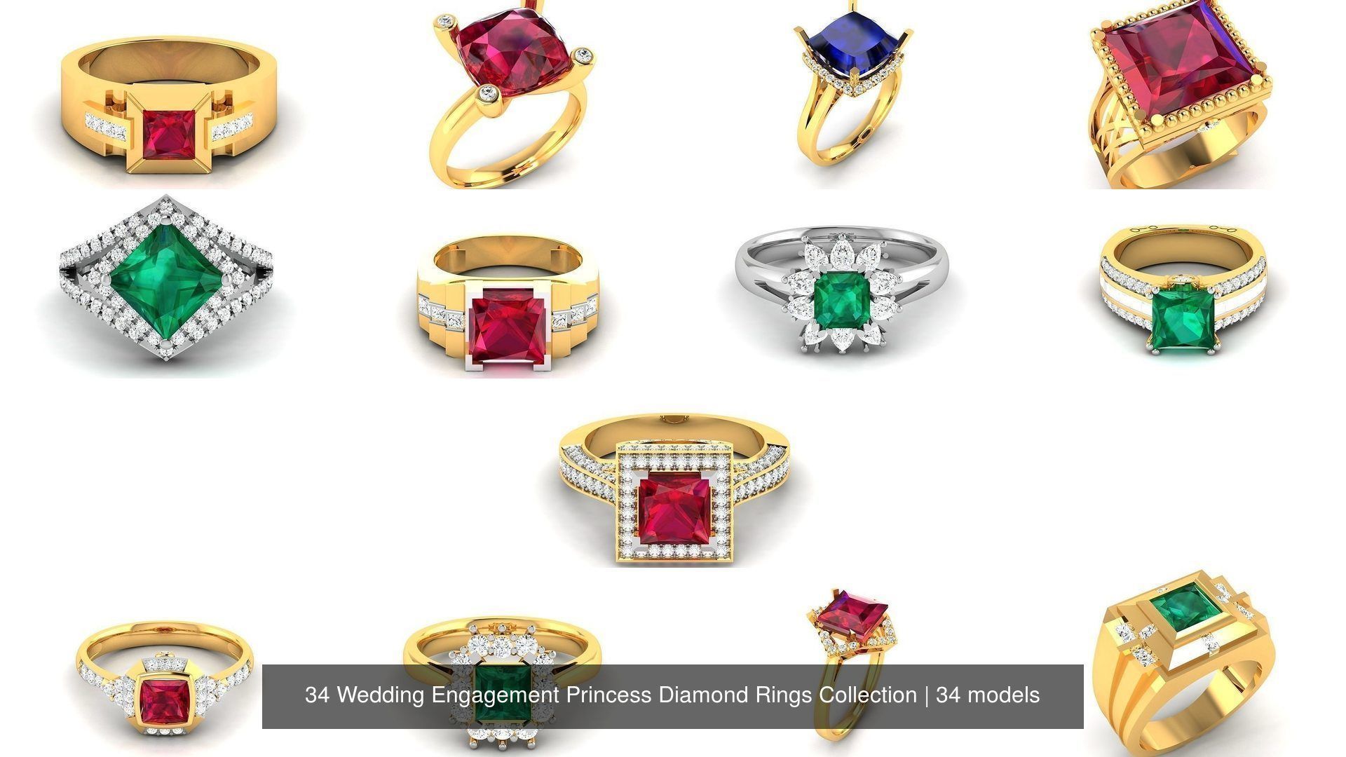 34 Wedding Engagement Princess Diamond Rings Collection _3