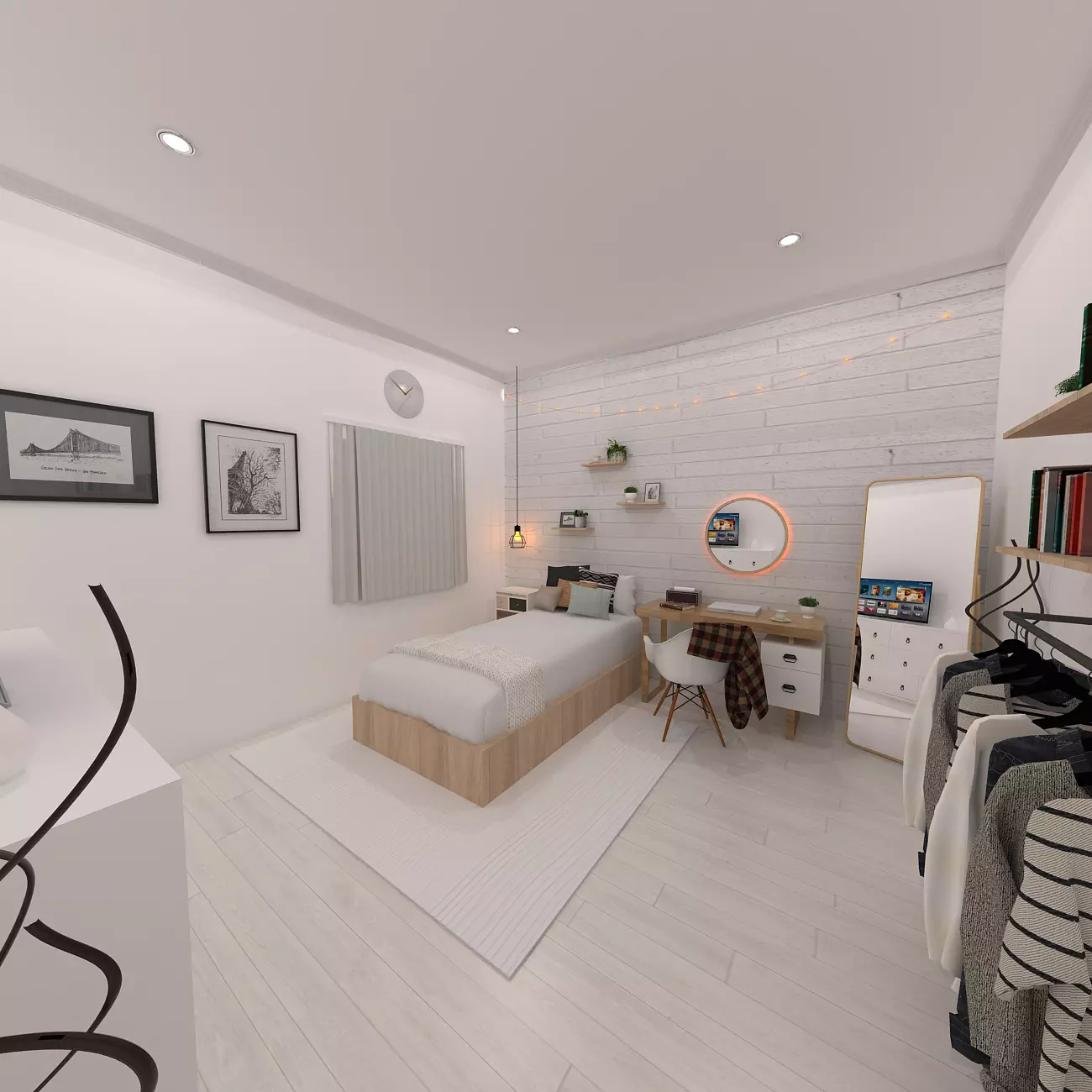 INTERIOR BEDROOM  SCANDINAVIAN 3D model_0
