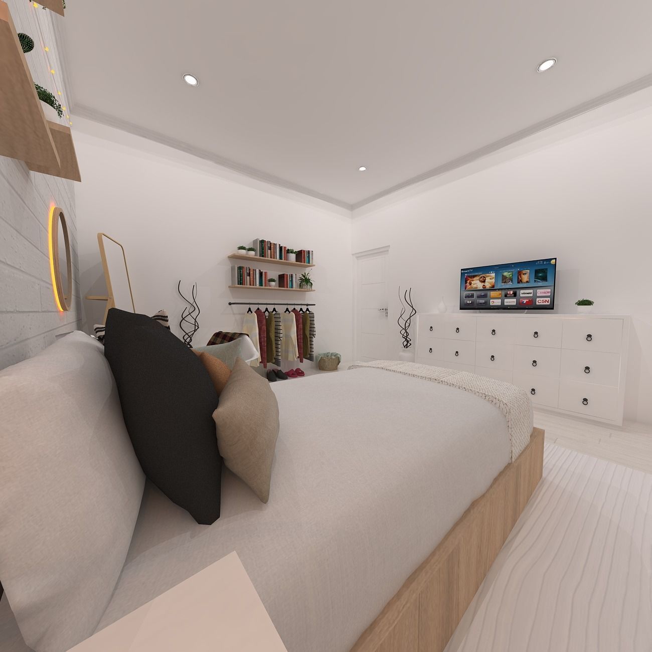 INTERIOR BEDROOM  SCANDINAVIAN 3D model_1