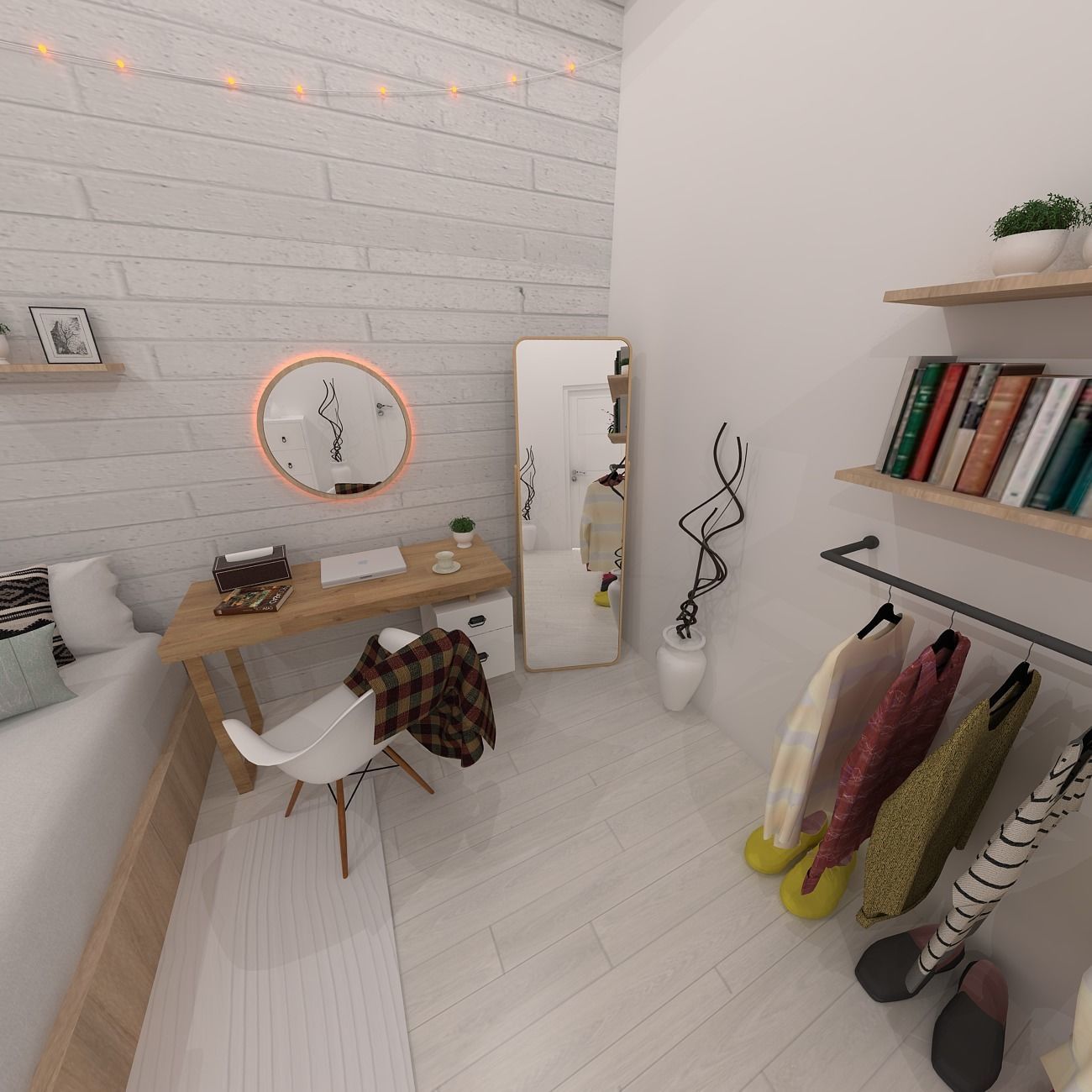 INTERIOR BEDROOM  SCANDINAVIAN 3D model_2