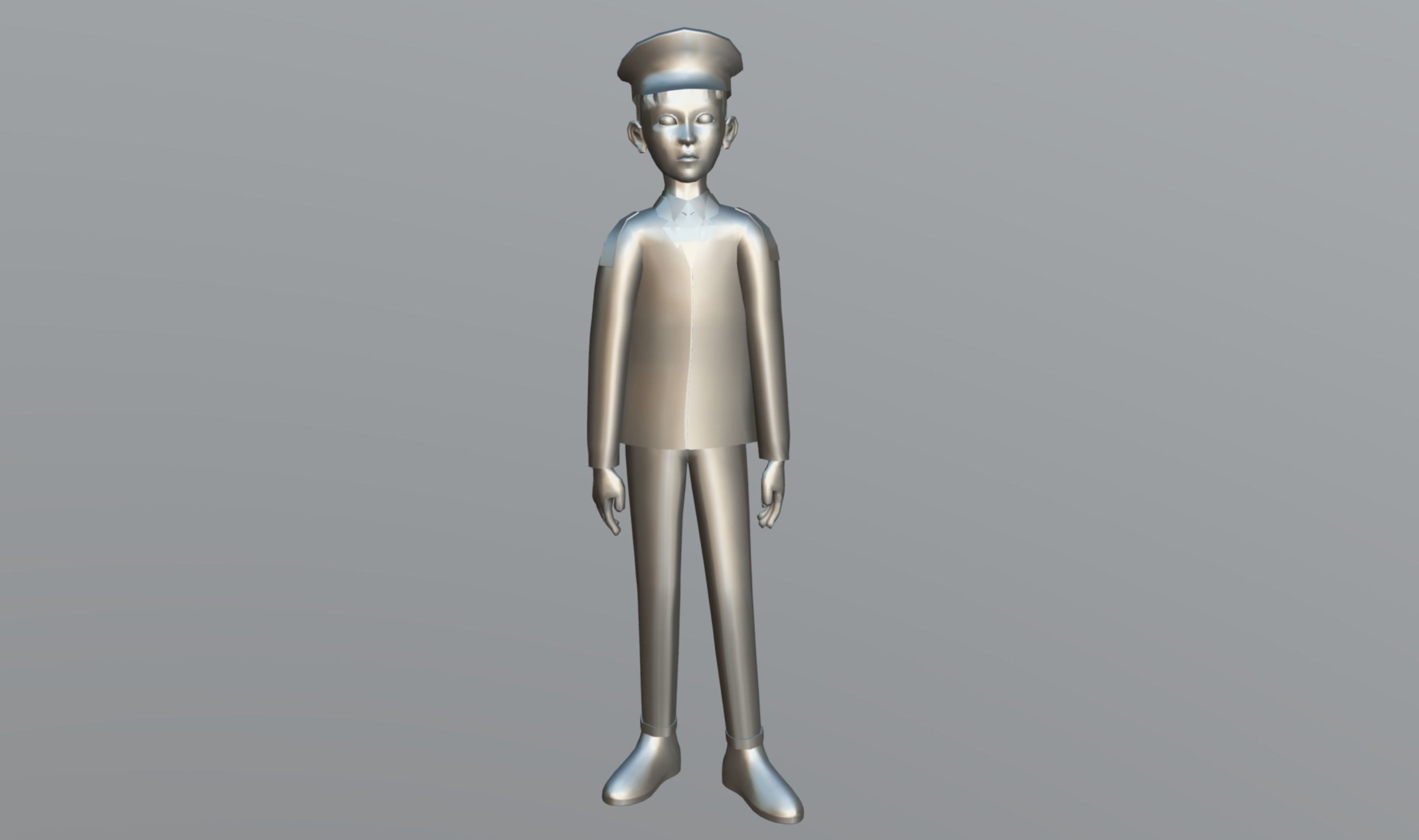 Cartoon Policeman Low-poly 3D model_9
