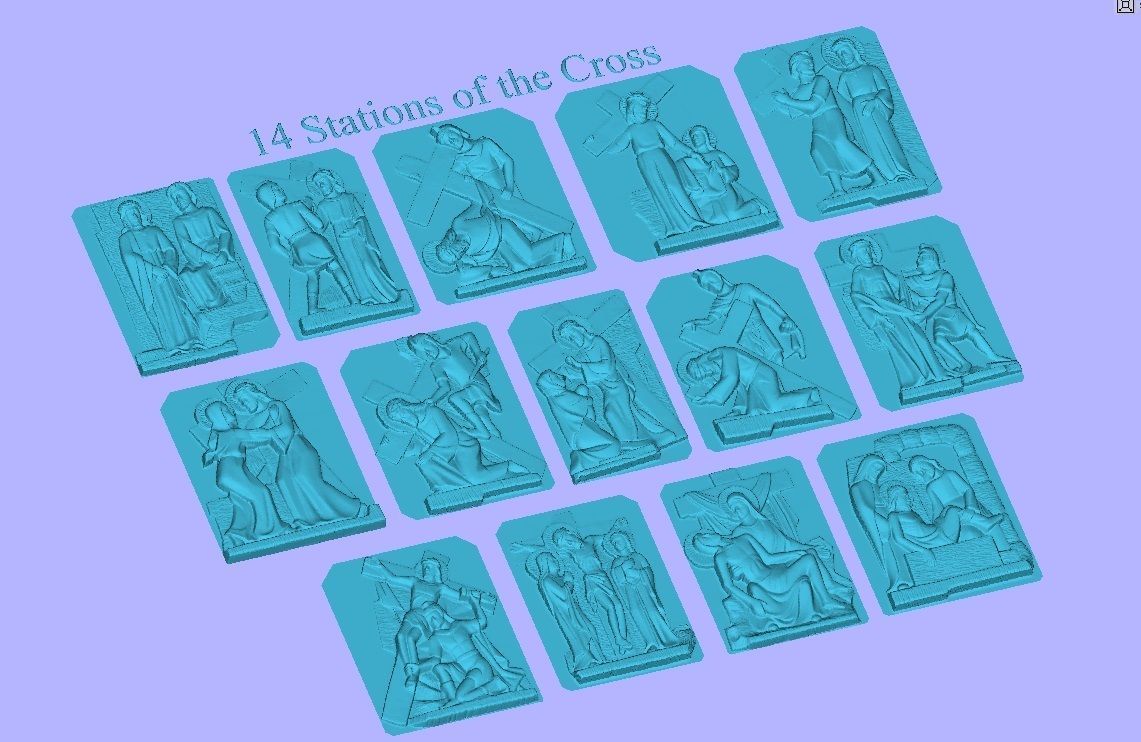 14 Stations of the Cross All in one 3D print model_4