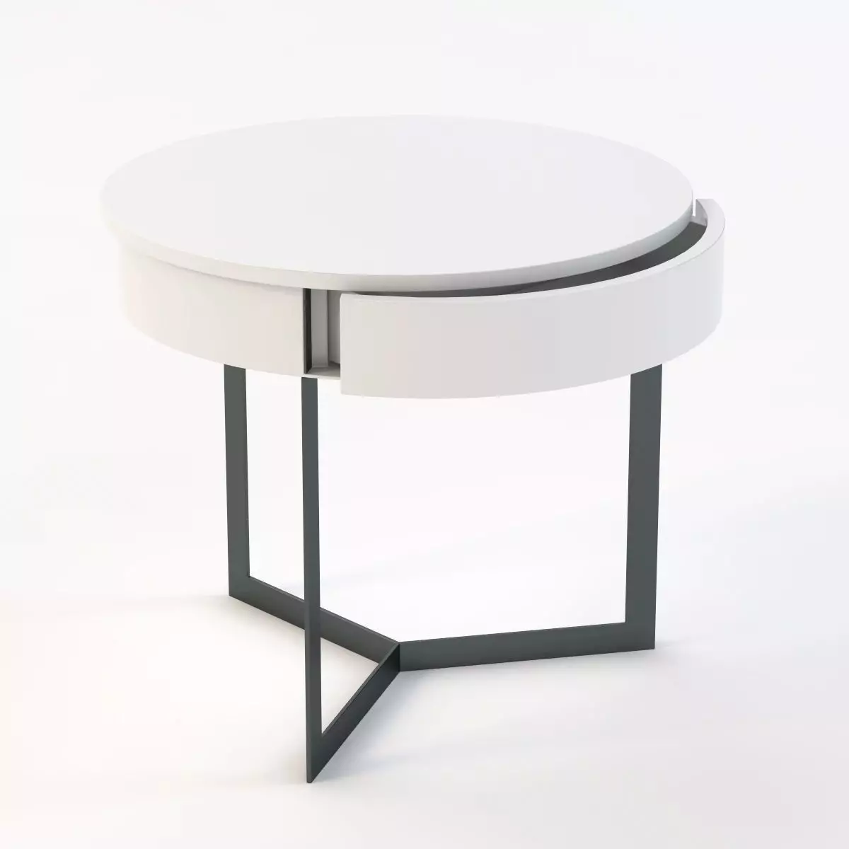 Croy End Table White 3D model_0