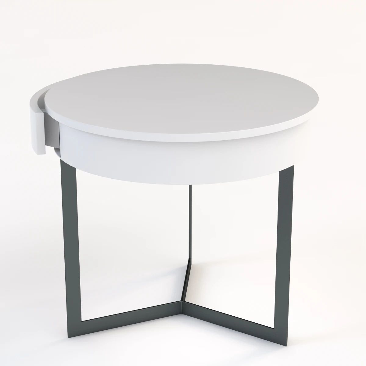 Croy End Table White 3D model_1