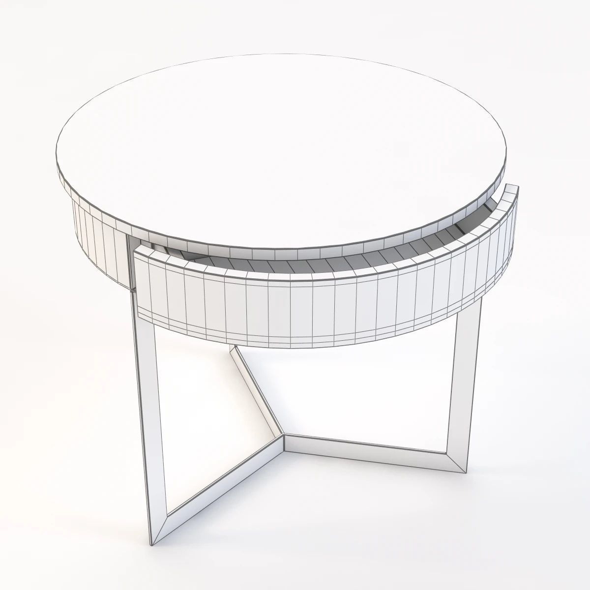 Croy End Table White 3D model_7