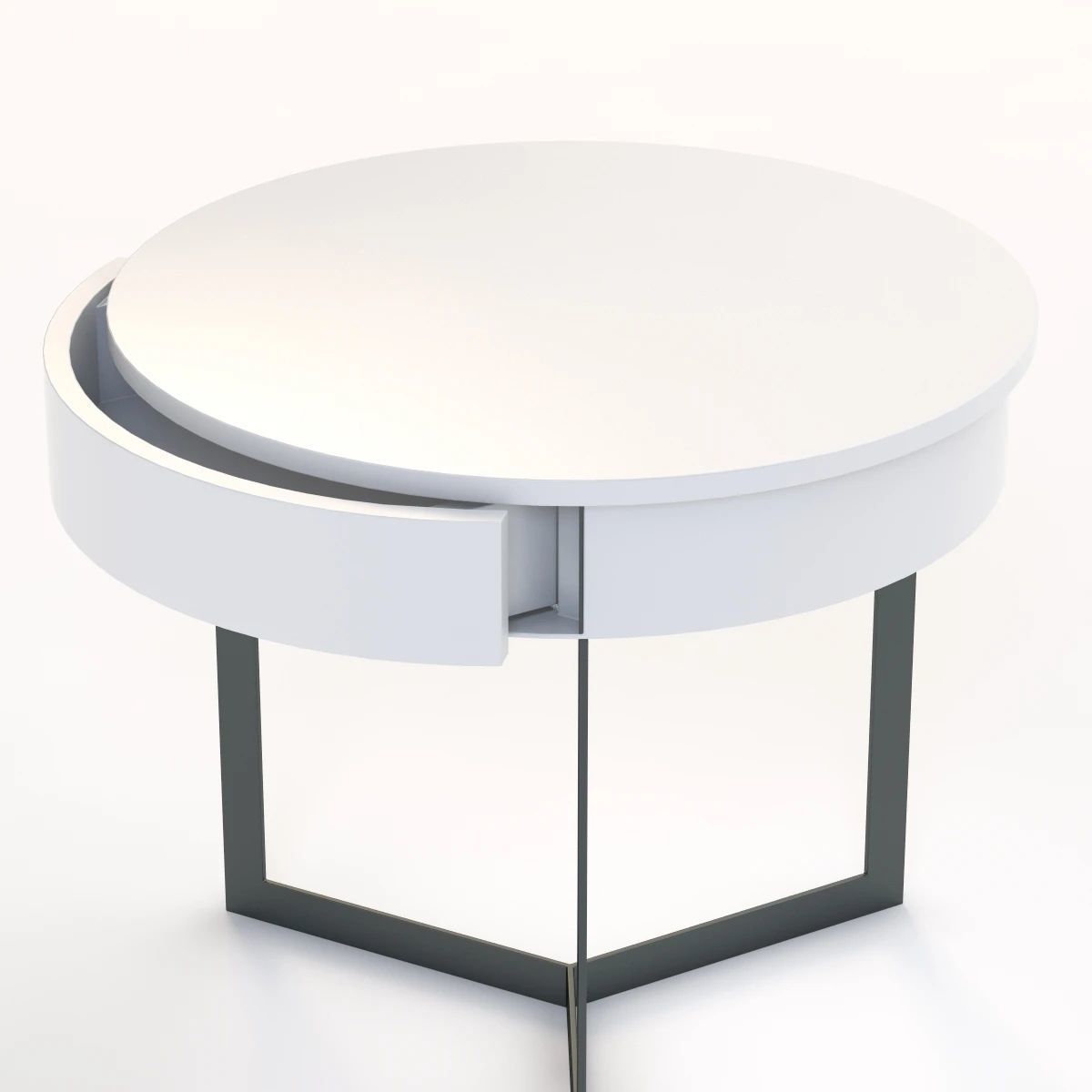 Croy End Table White 3D model_3