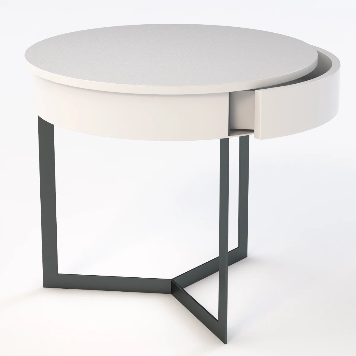 Croy End Table White 3D model_4