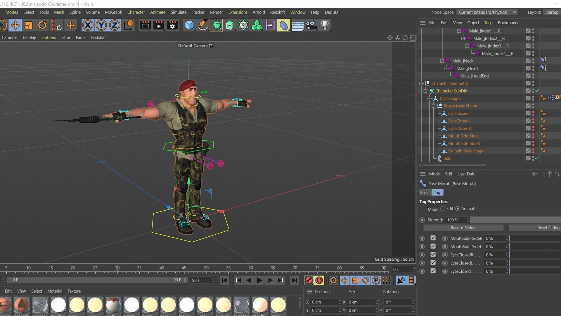 Commando Soldier Character Rigged 3D model_29
