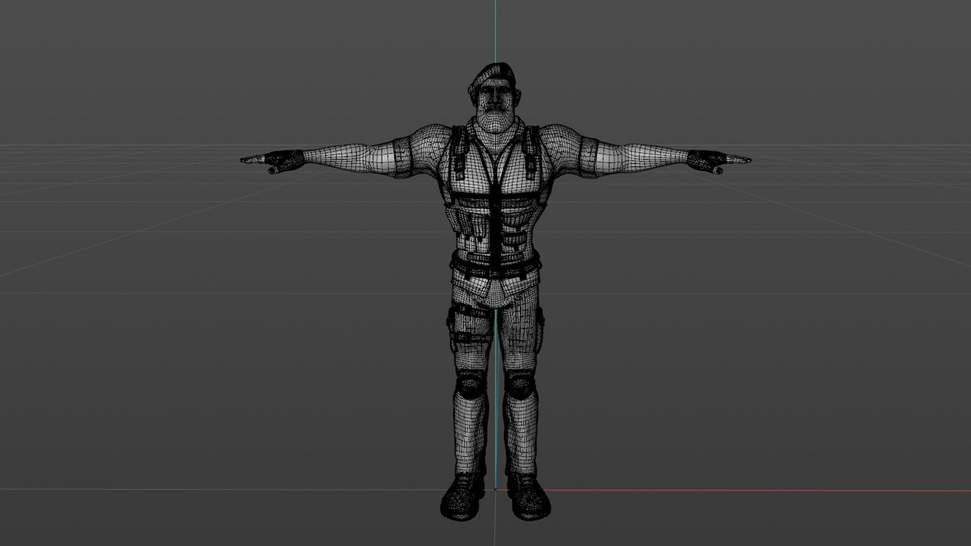 Commando Soldier Character Rigged 3D model_30