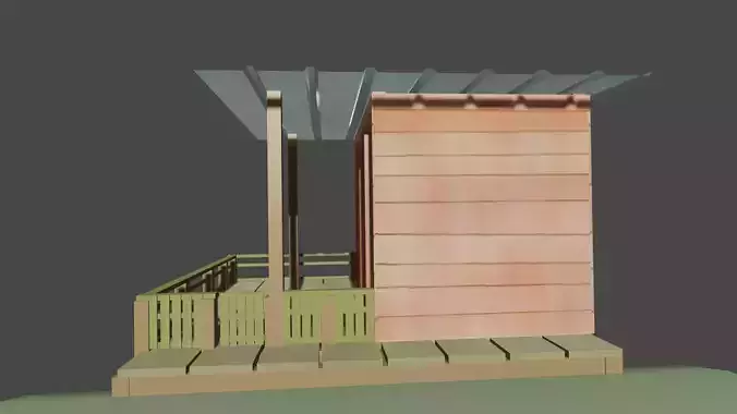Simple cabin low poly