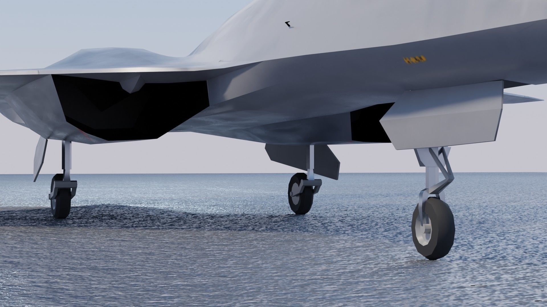 Northrop YF-23 Black Widow Low-poly 3D model_10