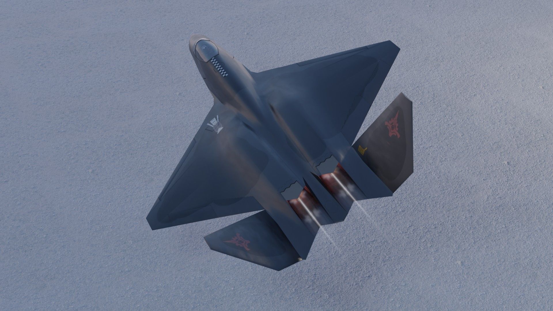 Northrop YF-23 Black Widow Low-poly 3D model_14