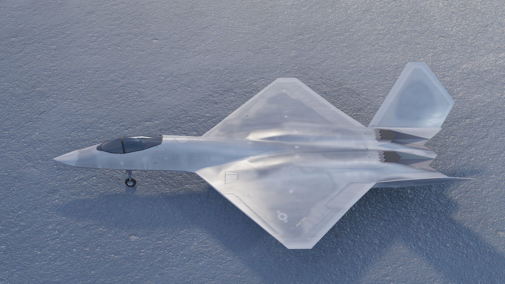 Northrop YF-23 Black Widow Low-poly 3D model_2