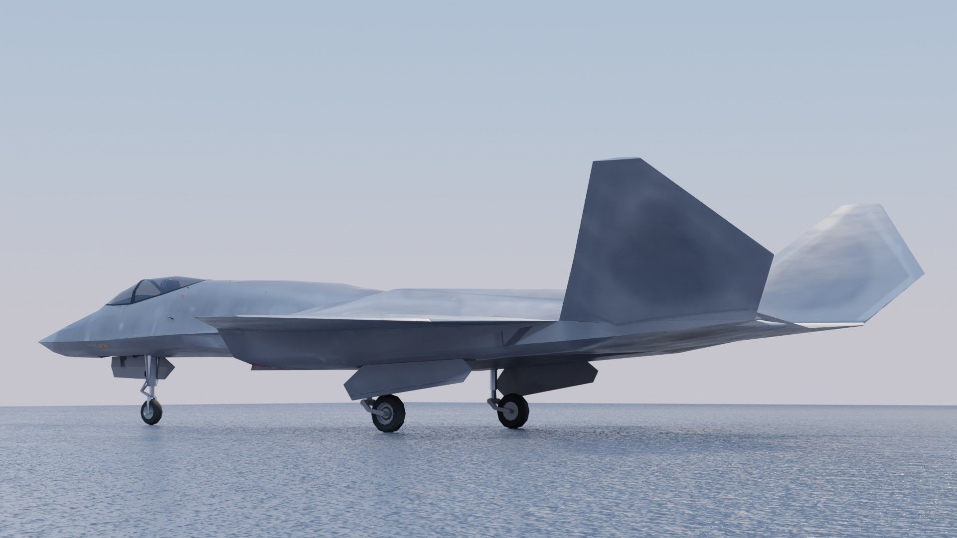 Northrop YF-23 Black Widow Low-poly 3D model_9
