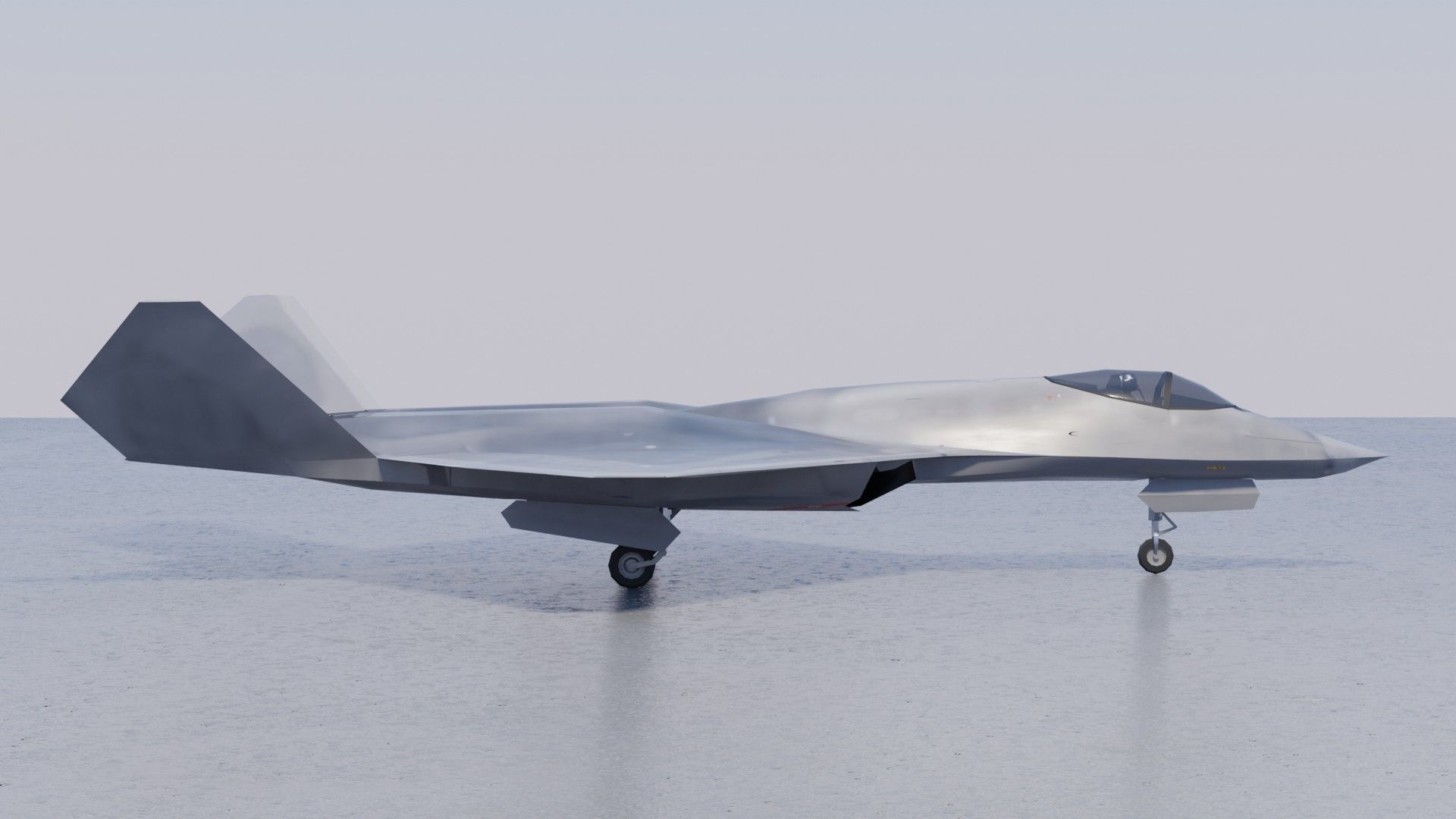 Northrop YF-23 Black Widow Low-poly 3D model_7